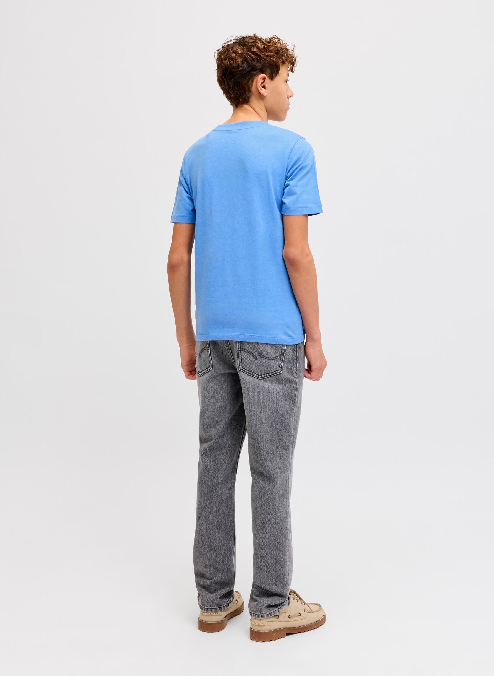 Tee-shirts manches courtes Jorcatskills Skull Tee Ss Cn Sn Jnr garçon bleu Jack & Jones Tee-shirts manches courtes Jorcatskills Skull Tee Ss Cn Sn Jnr garçon bleu MARINA