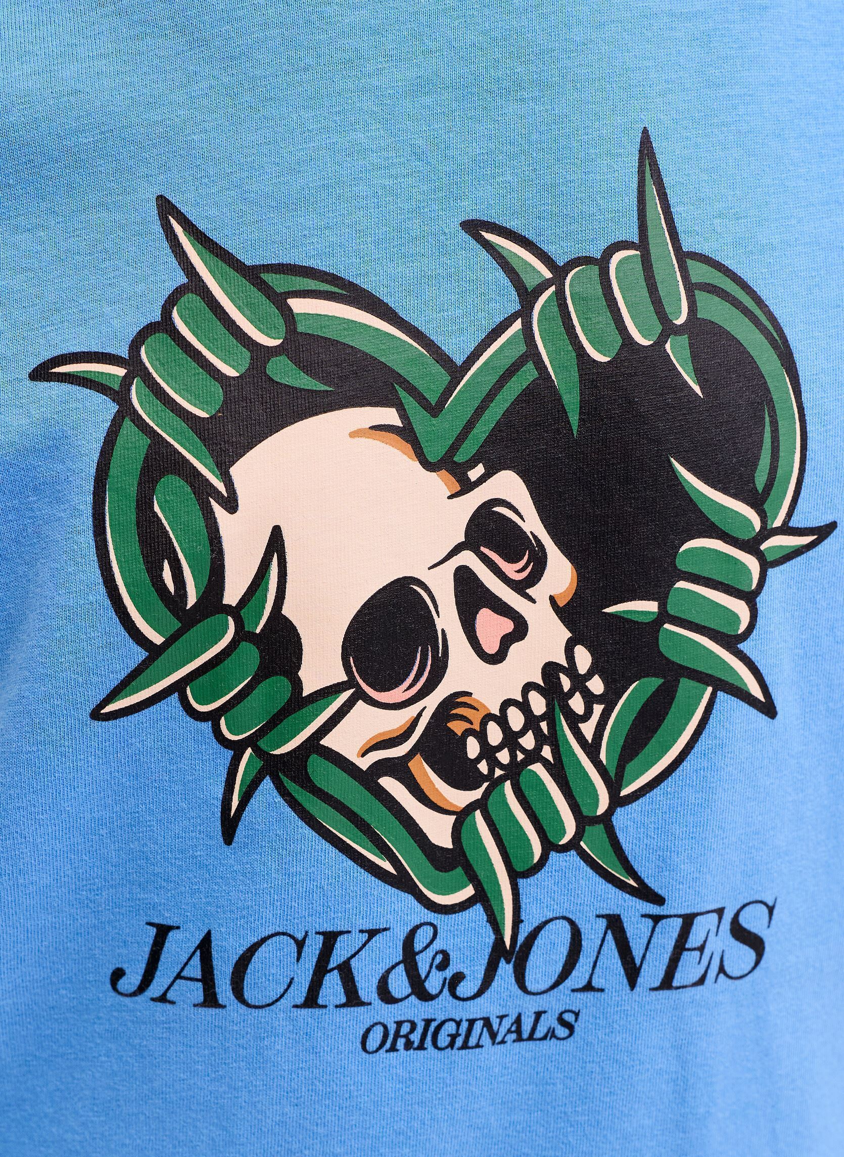 Tee-shirts manches courtes Jorcatskills Skull Tee Ss Cn Sn Jnr garçon bleu Jack & Jones Tee-shirts manches courtes Jorcatskills Skull Tee Ss Cn Sn Jnr garçon bleu MARINA
