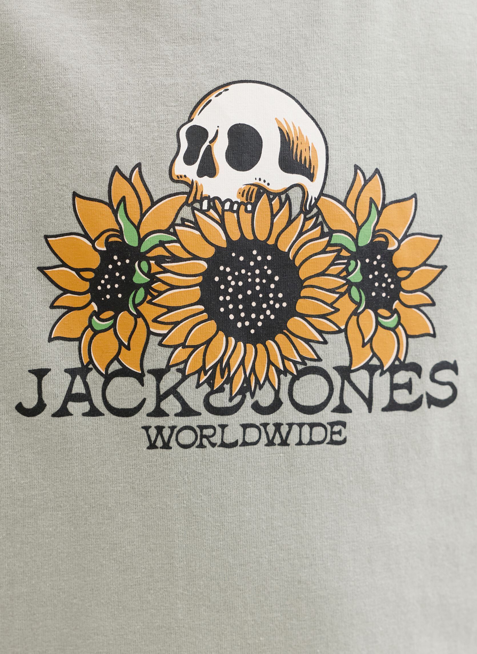 Kurzarm-T-Shirts Jorcatskills Skull Tee Ss Cn Sn Jnr jungen grün Jack & Jones Kurzarm-T-Shirts Jorcatskills Skull Tee Ss Cn Sn Jnr jungen grün SEAGRASS