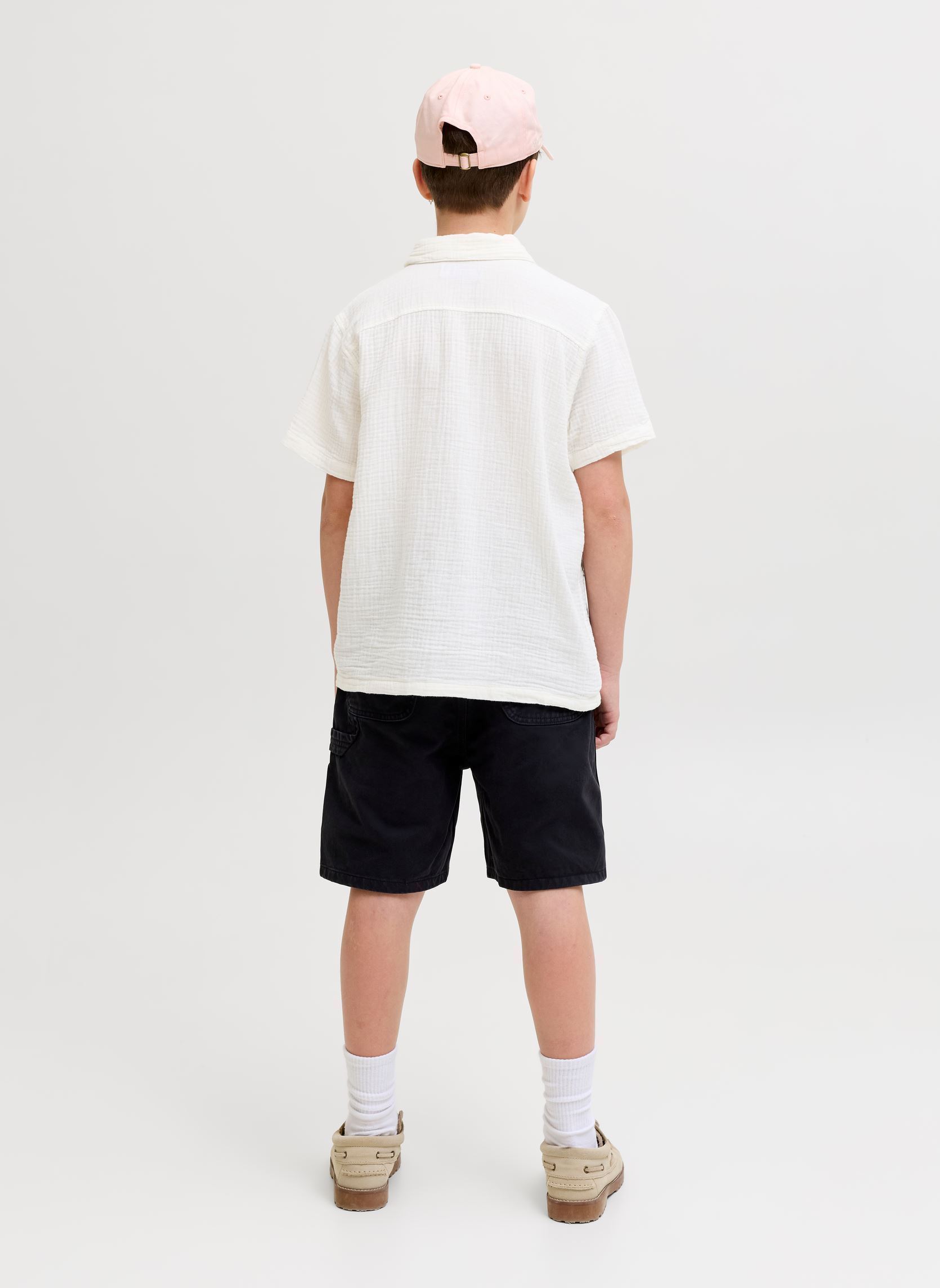 Kurzarm-Hemden Jornantucket Double Cloth Shirt Ss Jnr jungen weiß Jack & Jones Kurzarm-Hemden Jornantucket Double Cloth Shirt Ss Jnr jungen weiß CLOUD DANCER