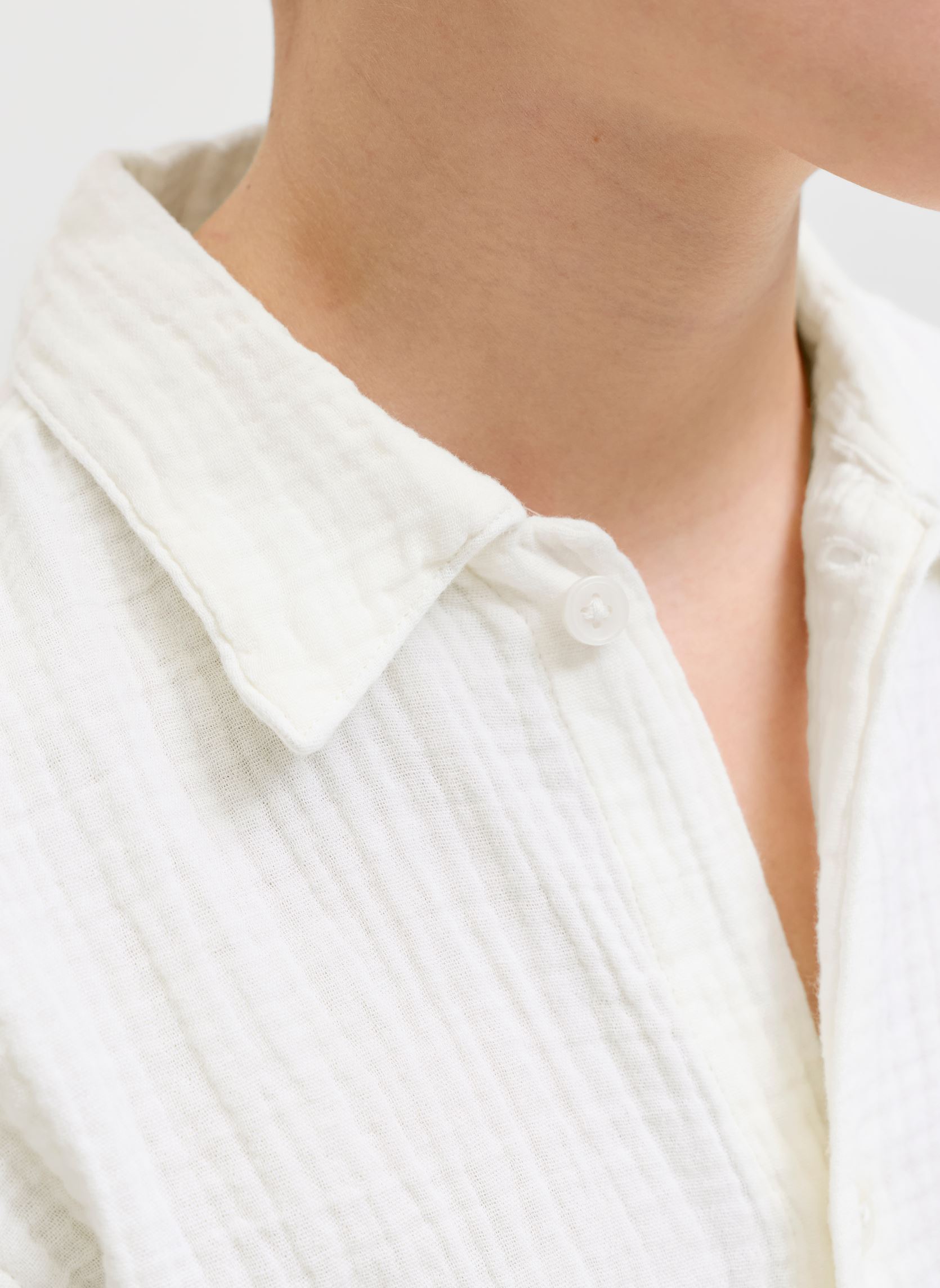Kurzarm-Hemden Jornantucket Double Cloth Shirt Ss Jnr jungen weiß Jack & Jones Kurzarm-Hemden Jornantucket Double Cloth Shirt Ss Jnr jungen weiß CLOUD DANCER