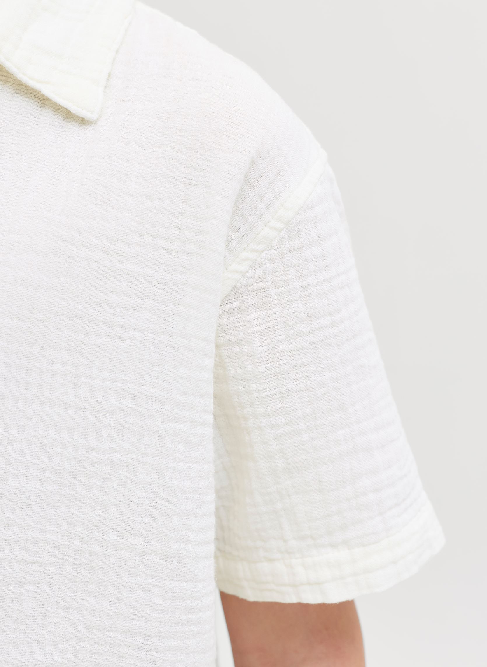 Kurzarm-Hemden Jornantucket Double Cloth Shirt Ss Jnr jungen weiß Jack & Jones Kurzarm-Hemden Jornantucket Double Cloth Shirt Ss Jnr jungen weiß CLOUD DANCER