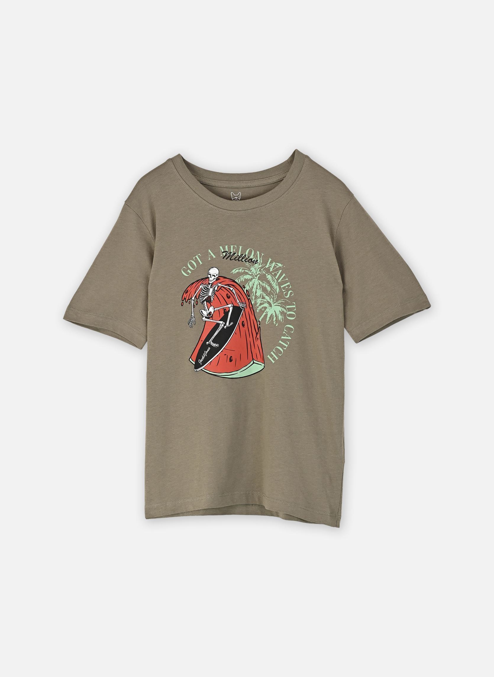 Tee-shirts Jjking Tee Ss Crew Neck Jnr garçon gris Jack & Jones Tee-shirts Jjking Tee Ss Crew Neck Jnr garçon gris VETIVER