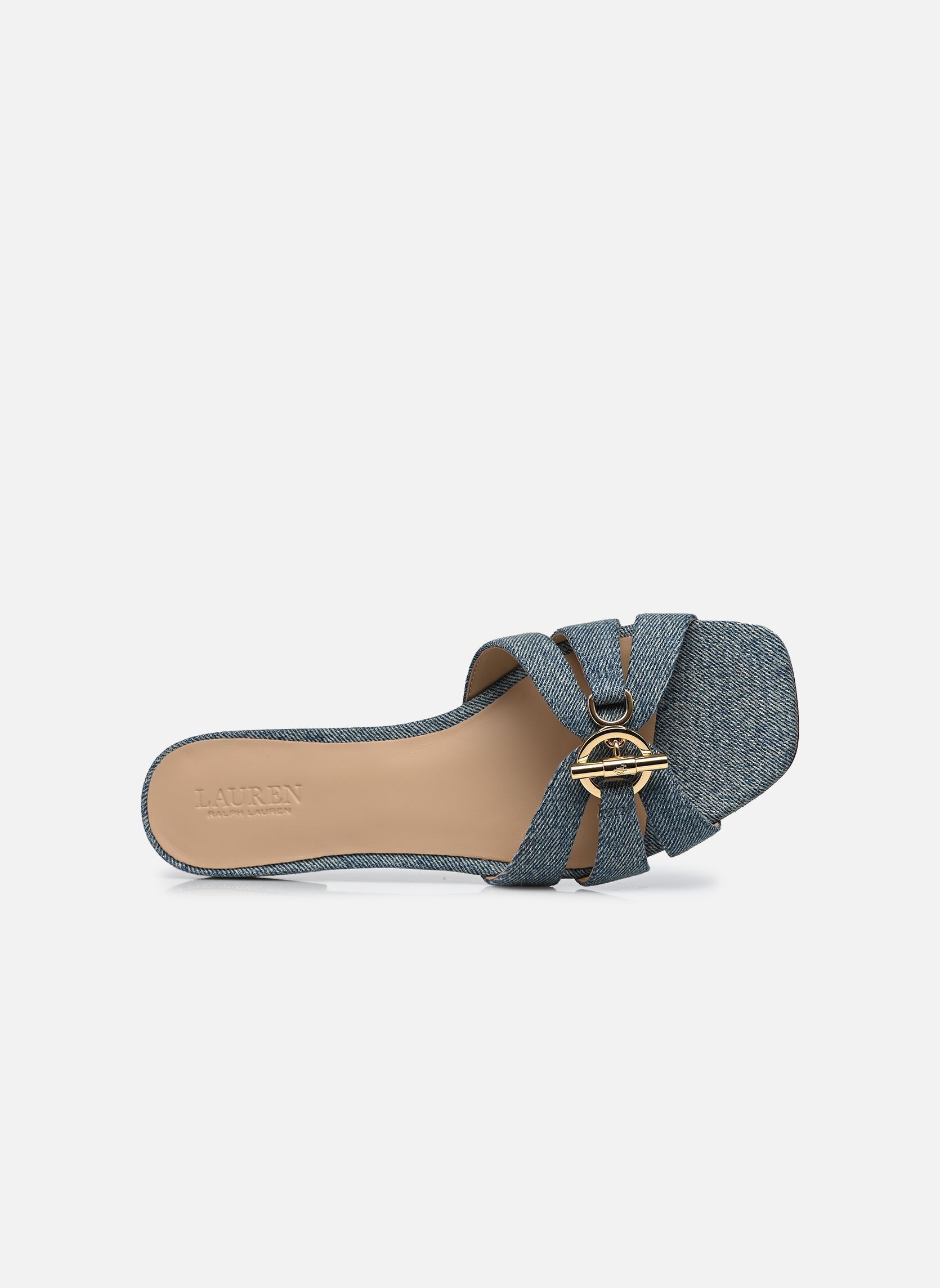 Muilen Blaike Slide-Sandals-Slide dames blauw Lauren Ralph Lauren Muilen Blaike Slide-Sandals-Slide dames blauw Blue