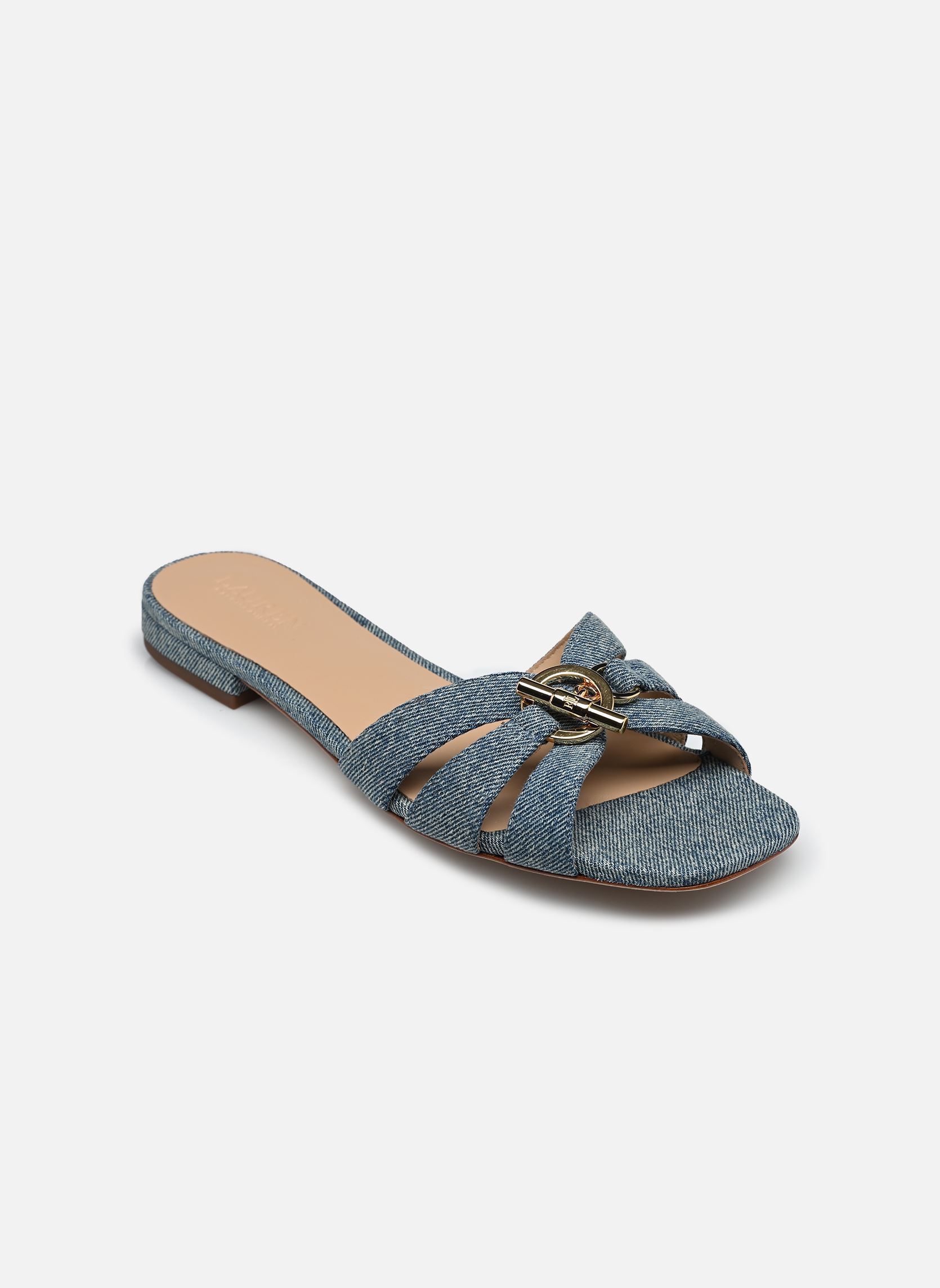 Muilen Blaike Slide-Sandals-Slide dames blauw Lauren Ralph Lauren Muilen Blaike Slide-Sandals-Slide dames blauw Blue