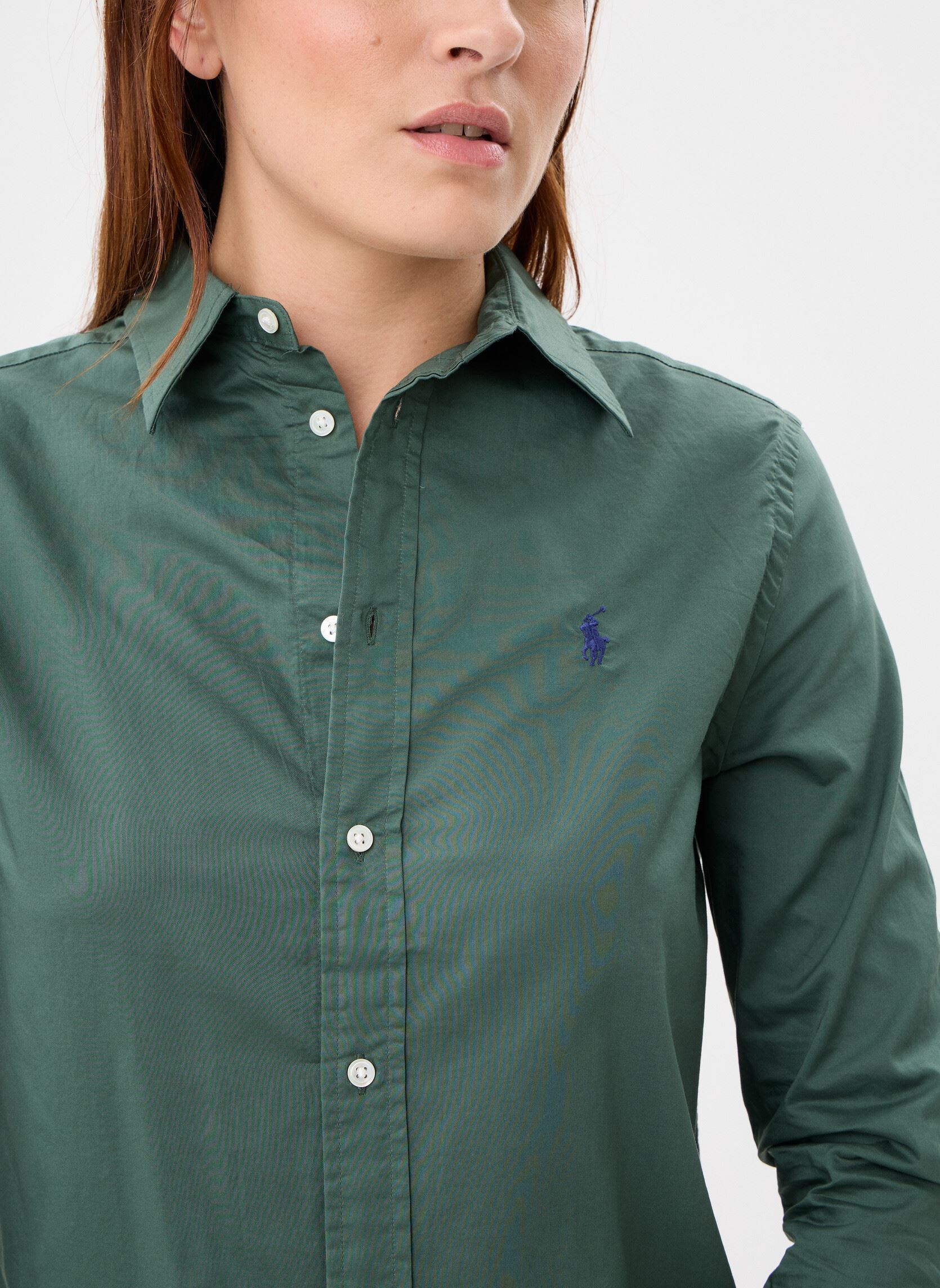 Langarm-Hemden Chemise Classic Fit en sergé de coton damen grün Polo Ralph Lauren Langarm-Hemden Chemise Classic Fit en sergé de coton damen grün DARK GREEN