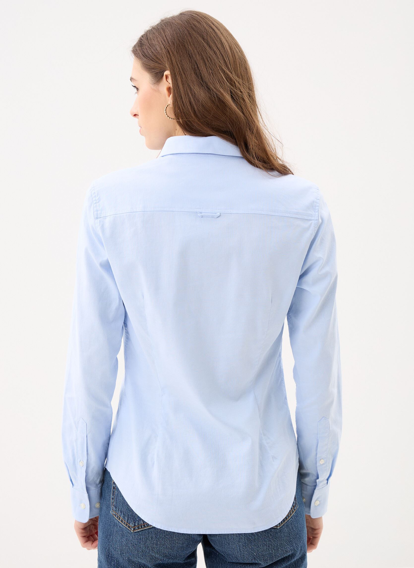 Lange mouw overhemden Slim Stretch Oxford Shirt W dames blauw GANT Lange mouw overhemden Slim Stretch Oxford Shirt W dames blauw BLEU CLAIR