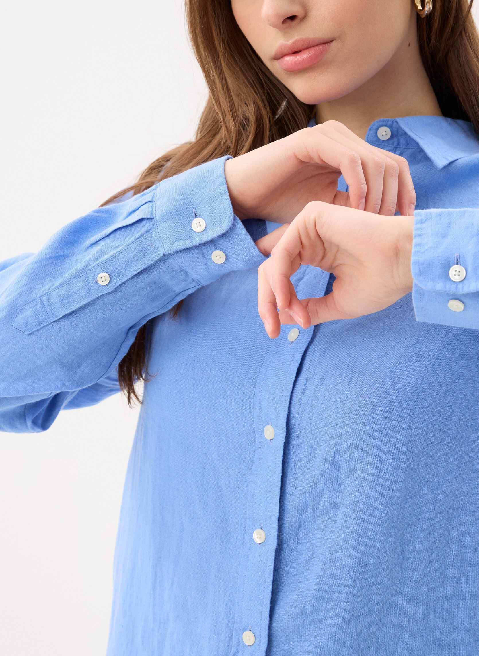 Chemises manches longues Reg Linen Shirt W femme bleu GANT Chemises manches longues Reg Linen Shirt W femme bleu BLEU ORAGE CLAIR