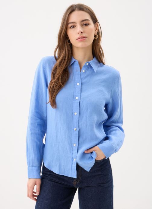 GANT Chemises manches longues Reg Linen Shirt W femme bleu