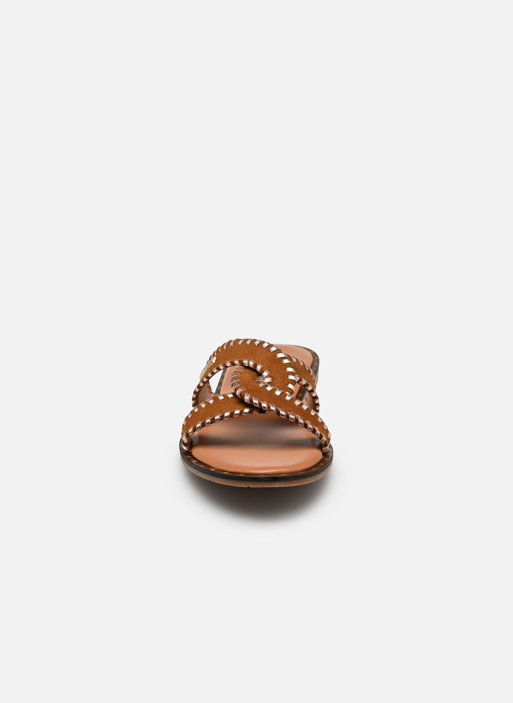 Mules HABLOT femme marron Les Tropéziennes par M Belarbi Mules HABLOT femme marron Cognac Or