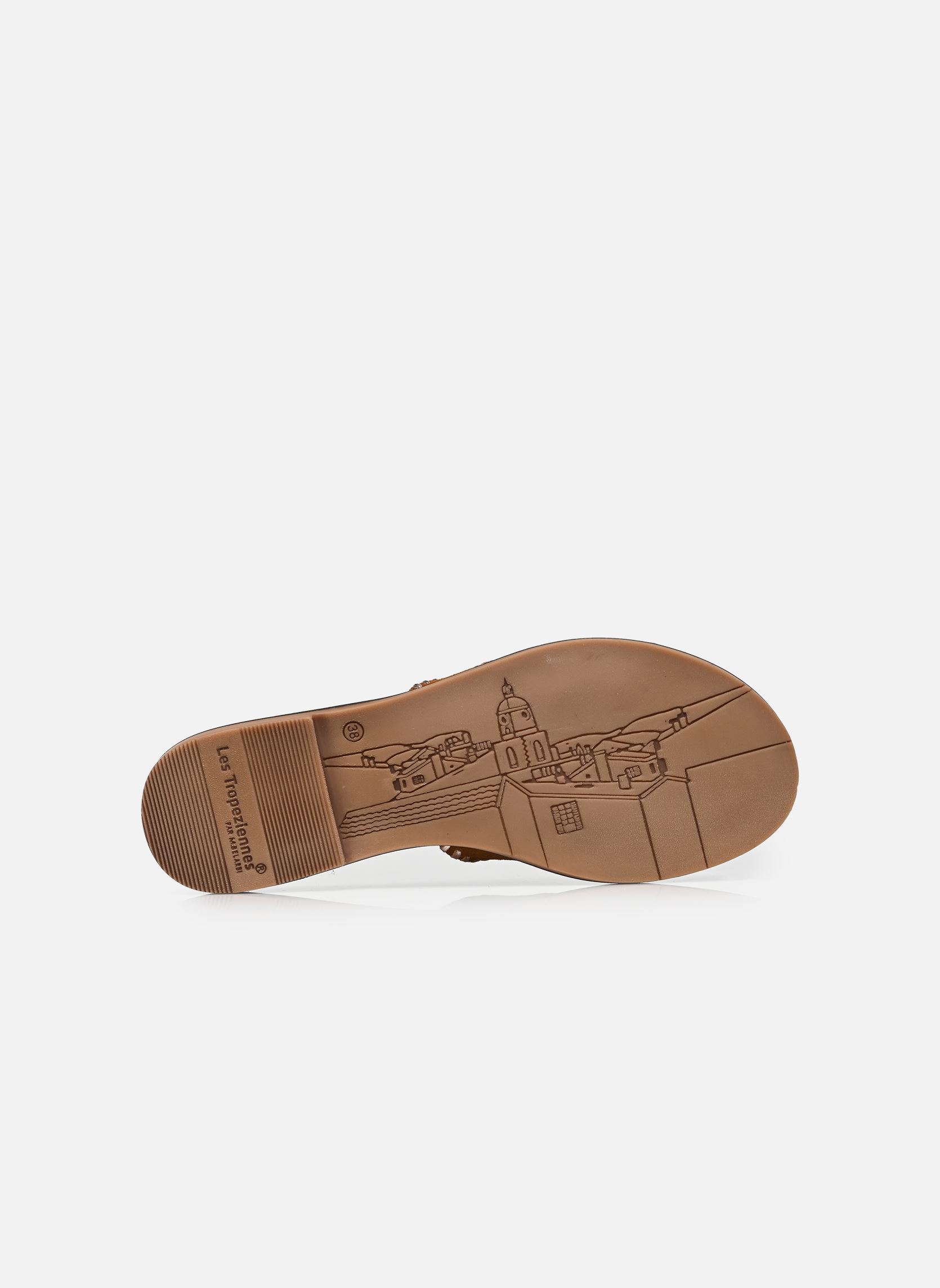 Mules HABLOT femme marron Les Tropéziennes par M Belarbi Mules HABLOT femme marron Cognac Or