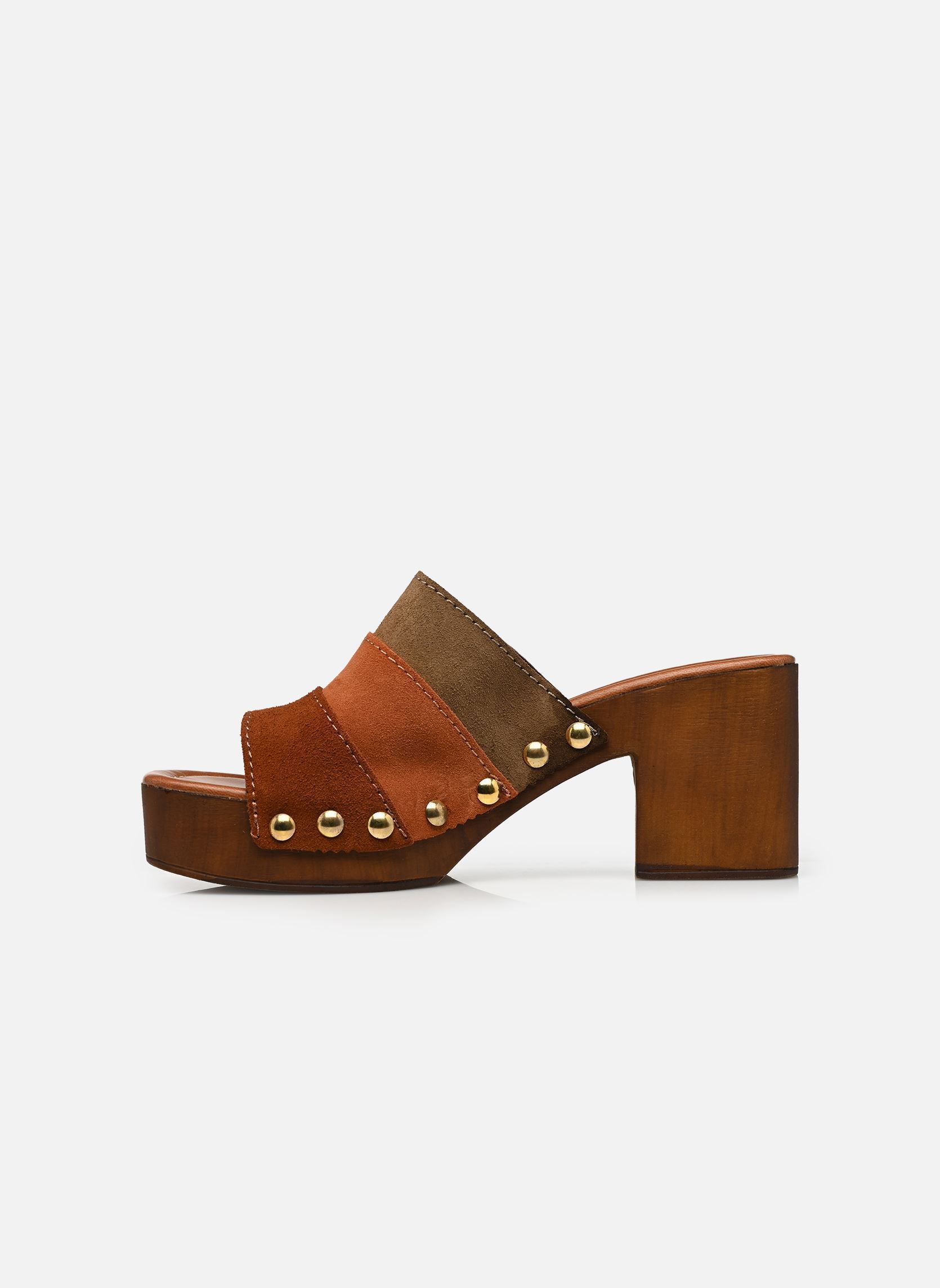 Mules POLINA N femme vert Les Tropéziennes par M Belarbi Mules POLINA N femme vert Kaki-Multi