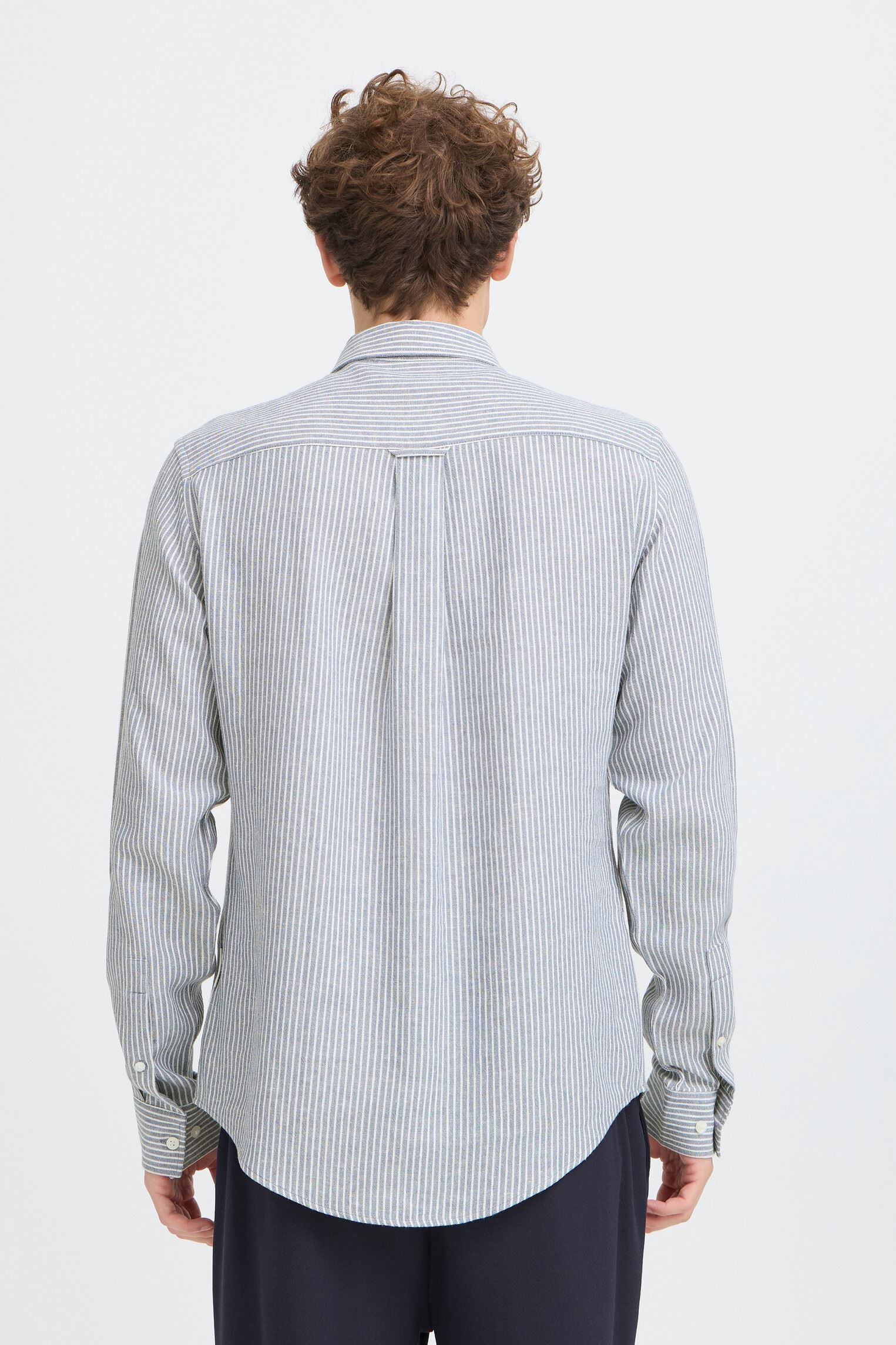 Hemden Cfhanes Linen Mix Ls Shirt herren blau Casual Friday Hemden Cfhanes Linen Mix Ls Shirt herren blau BERING SEA MELANGE