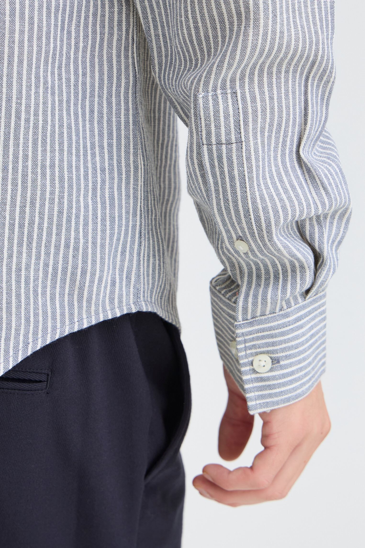 Hemden Cfhanes Linen Mix Ls Shirt herren blau Casual Friday Hemden Cfhanes Linen Mix Ls Shirt herren blau BERING SEA MELANGE