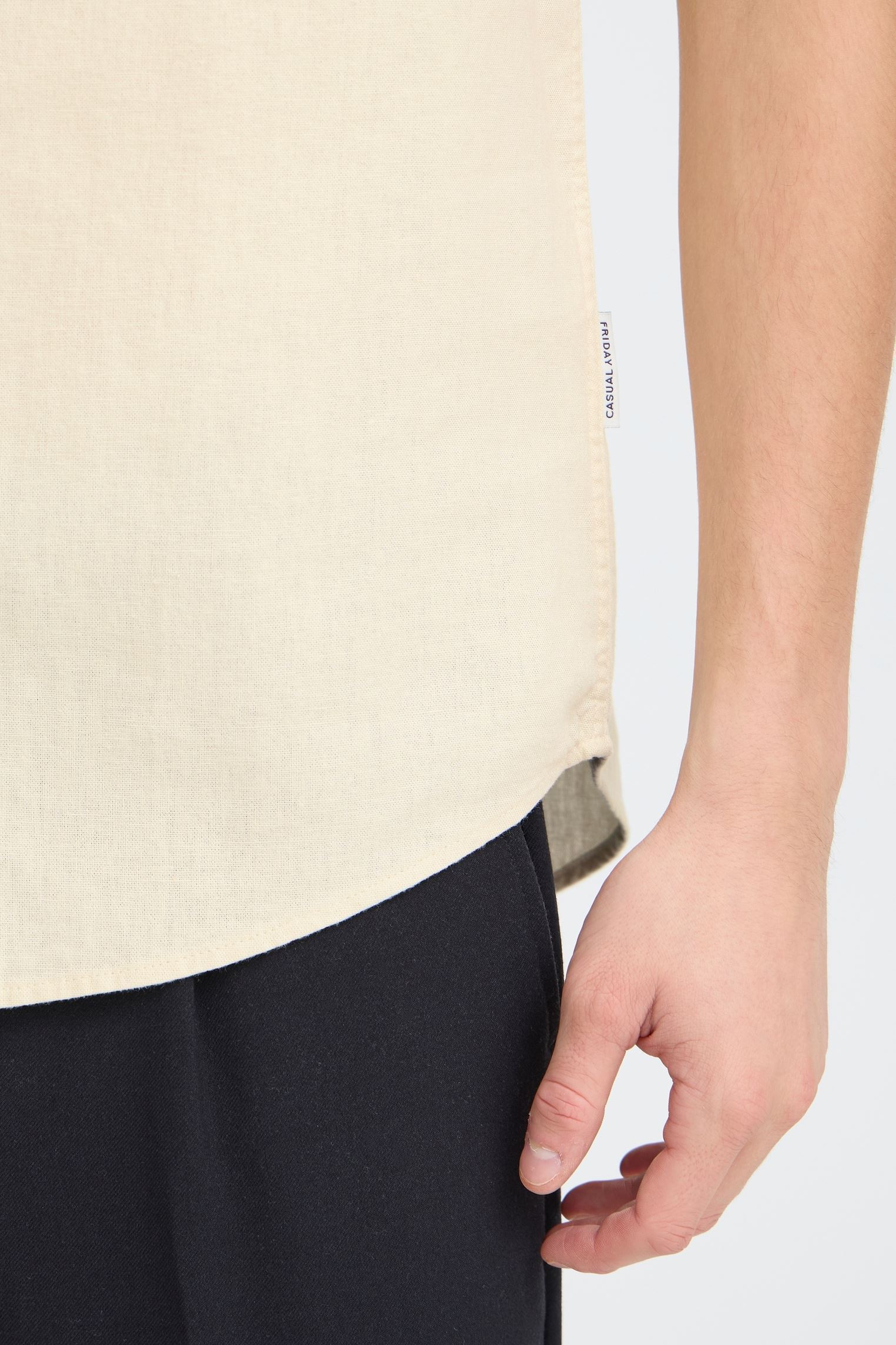 Chemises Cfhanes Ss Linen Mix Shirt homme beige Casual Friday Chemises Cfhanes Ss Linen Mix Shirt homme beige Summer Sand