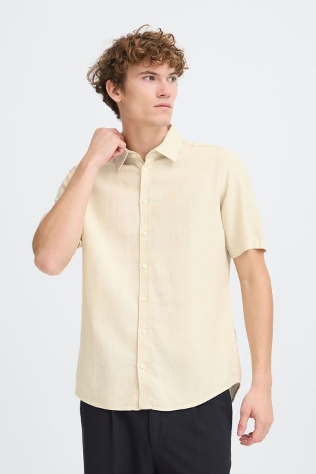 Casual Friday Hemden Cfhanes Ss Linen Mix Shirt herren beige