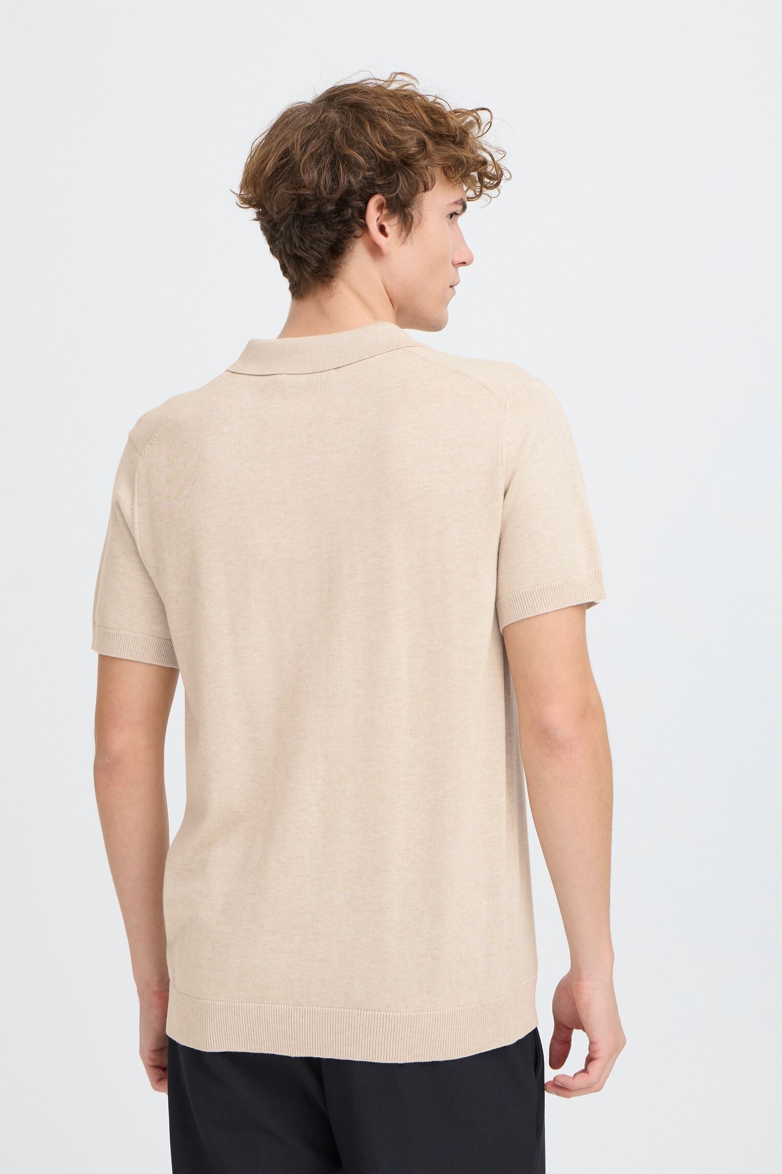 Polos manches courtes Cfbells Ss Polo Knit homme beige Casual Friday Polos manches courtes Cfbells Ss Polo Knit homme beige Summer Sand Melange