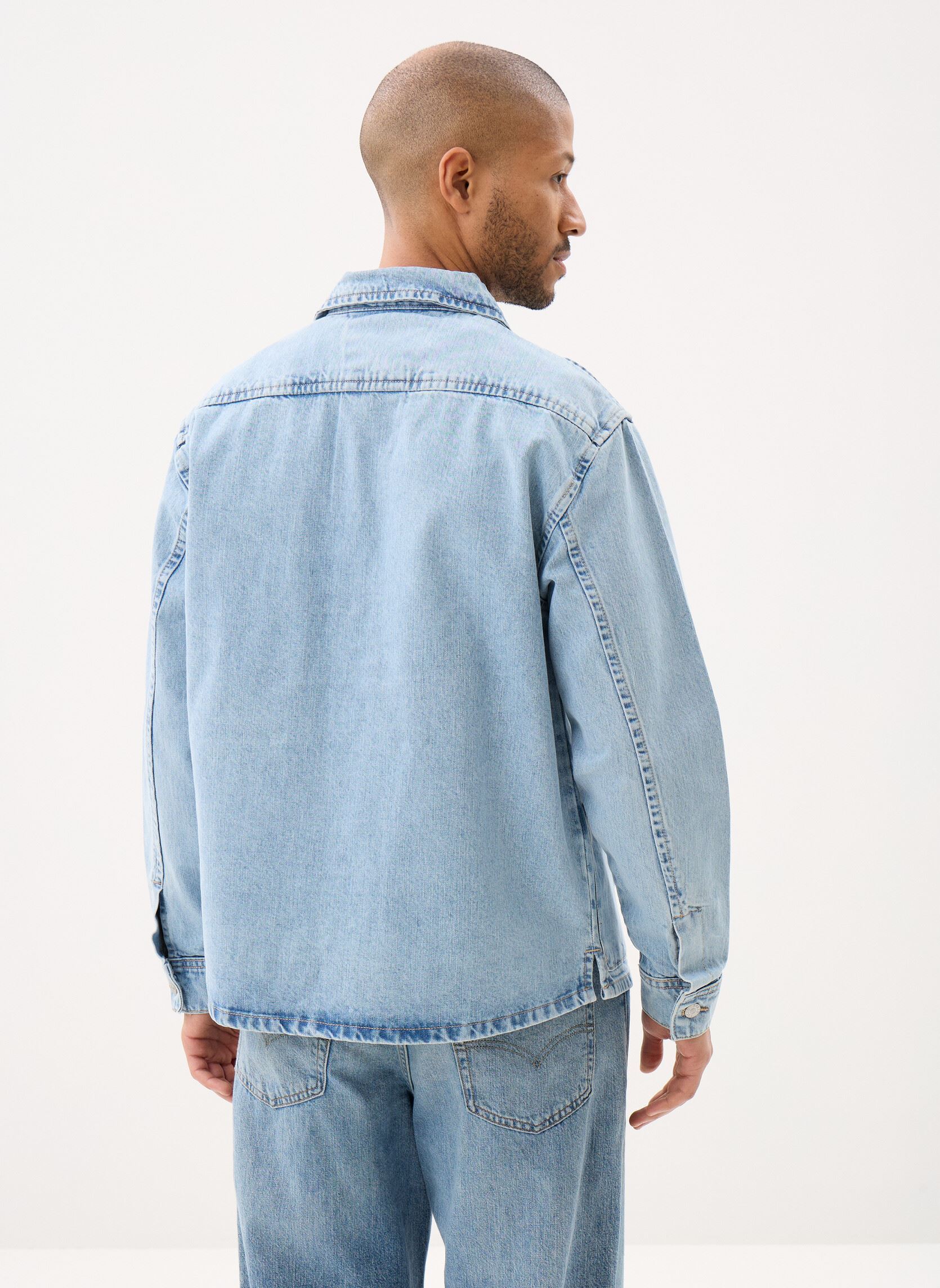 Chemises Sdtravis Overshirt homme bleu SOLID Chemises Sdtravis Overshirt homme bleu LIGHT BLUE DENIM