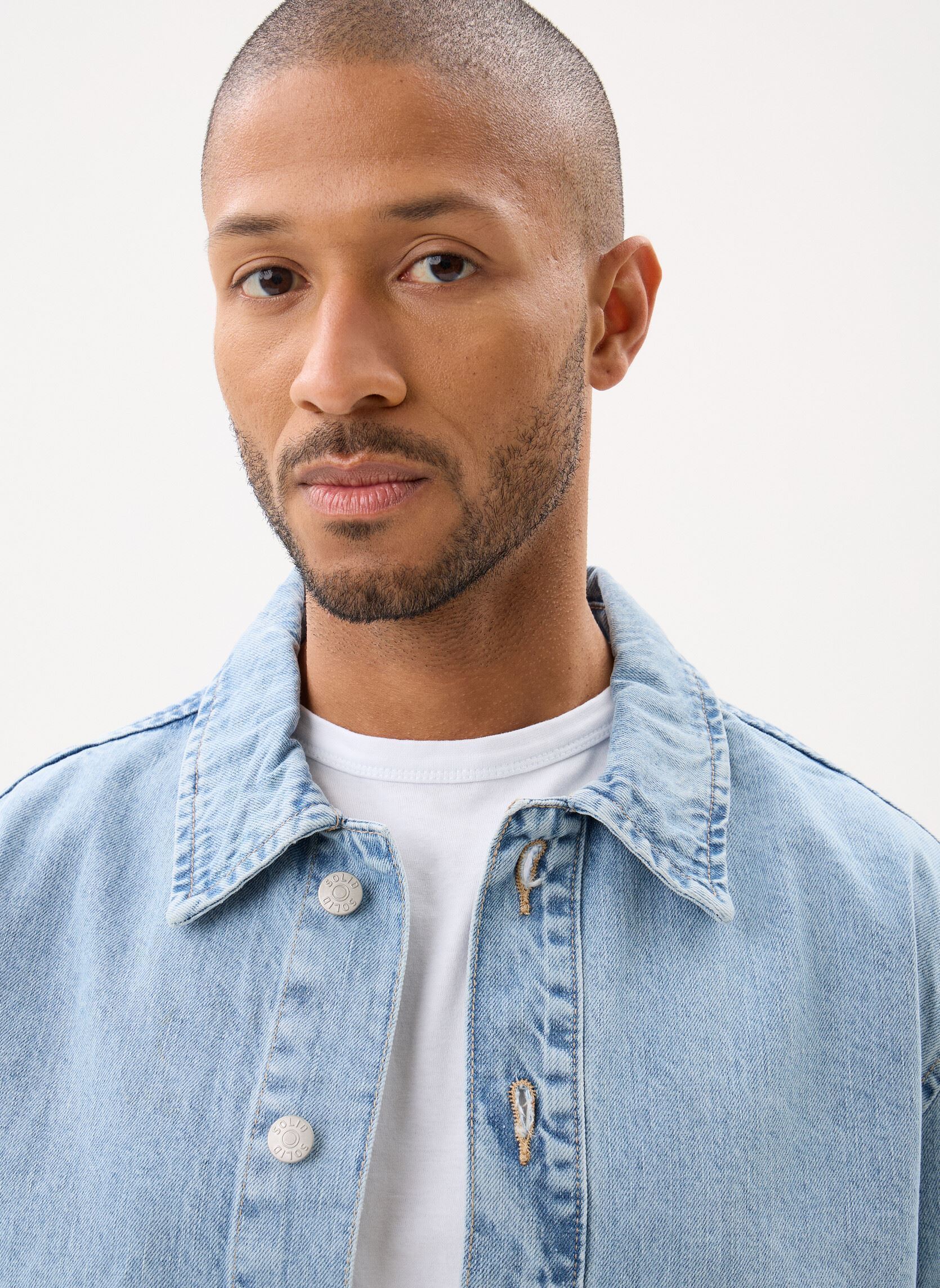 Chemises Sdtravis Overshirt homme bleu SOLID Chemises Sdtravis Overshirt homme bleu LIGHT BLUE DENIM