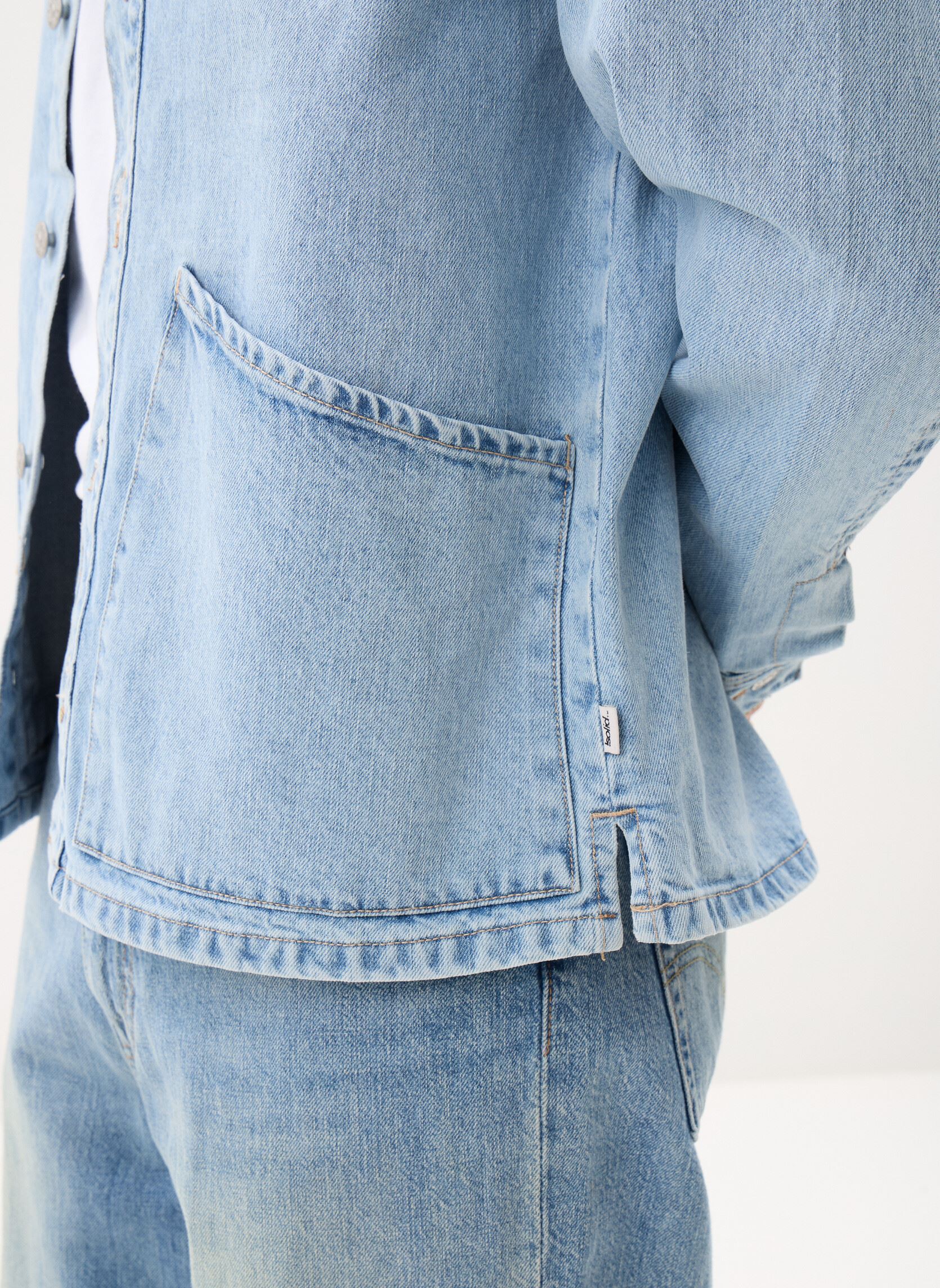 Chemises Sdtravis Overshirt homme bleu SOLID Chemises Sdtravis Overshirt homme bleu LIGHT BLUE DENIM