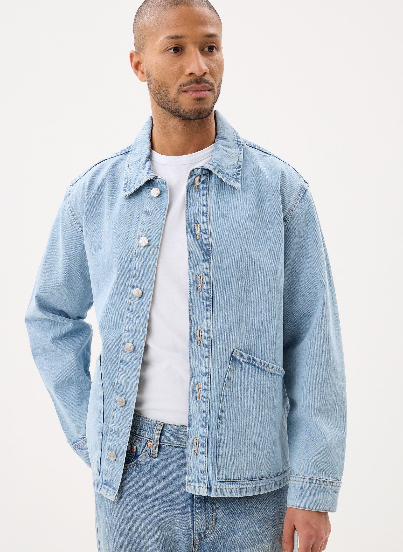 Chemises Sdtravis Overshirt homme bleu SOLID Chemises Sdtravis Overshirt homme bleu LIGHT BLUE DENIM