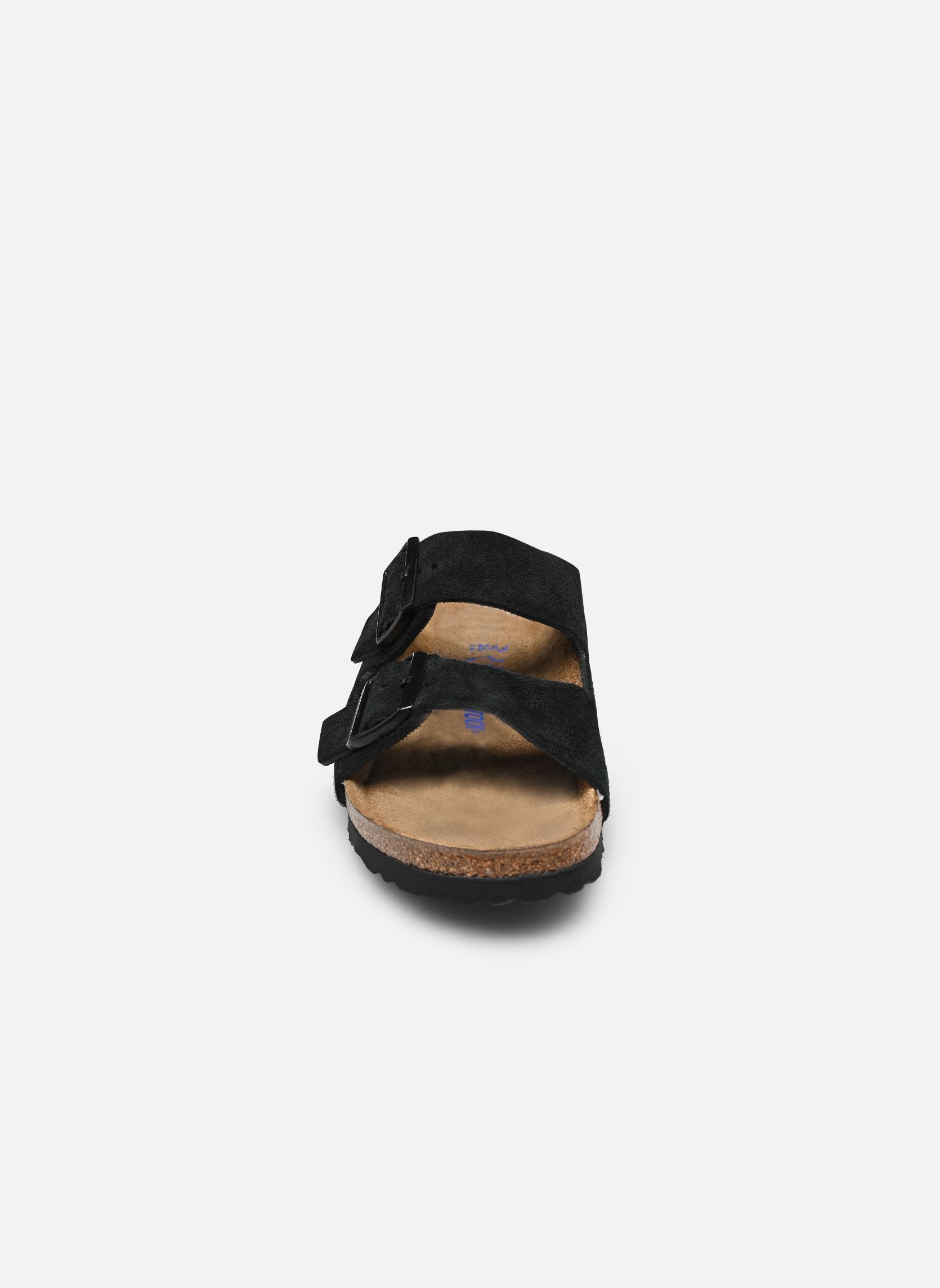 Pantoletten Arizona Soft footbed Suede - Narrow damen schwarz Birkenstock Pantoletten Arizona Soft footbed Suede - Narrow damen schwarz Black