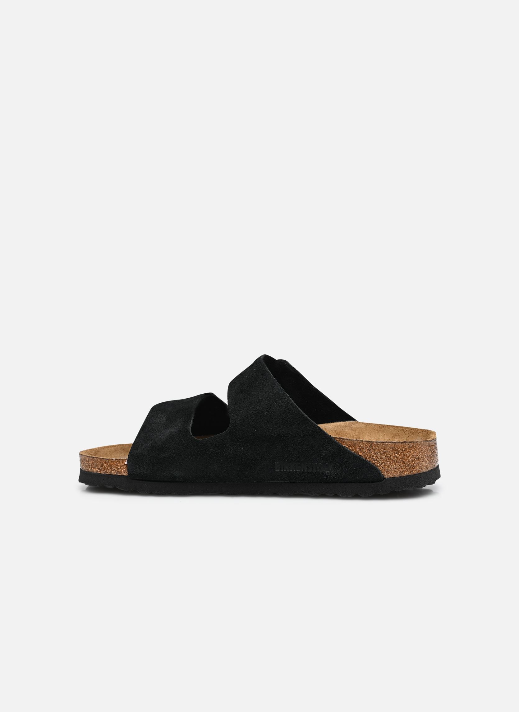 Pantoletten Arizona Soft footbed Suede - Narrow damen schwarz Birkenstock Pantoletten Arizona Soft footbed Suede - Narrow damen schwarz Black