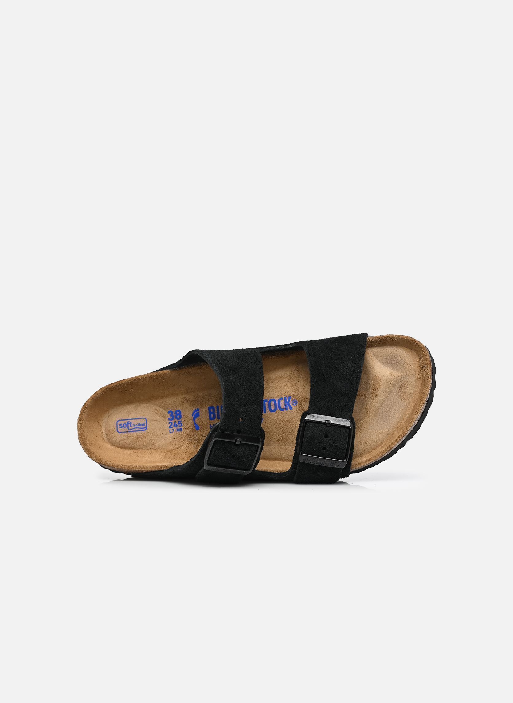Pantoletten Arizona Soft footbed Suede - Narrow damen schwarz Birkenstock Pantoletten Arizona Soft footbed Suede - Narrow damen schwarz Black