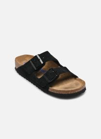 Pantoletten Arizona Soft footbed Suede - Narrow damen schwarz Birkenstock Pantoletten Arizona Soft footbed Suede - Narrow damen schwarz Black