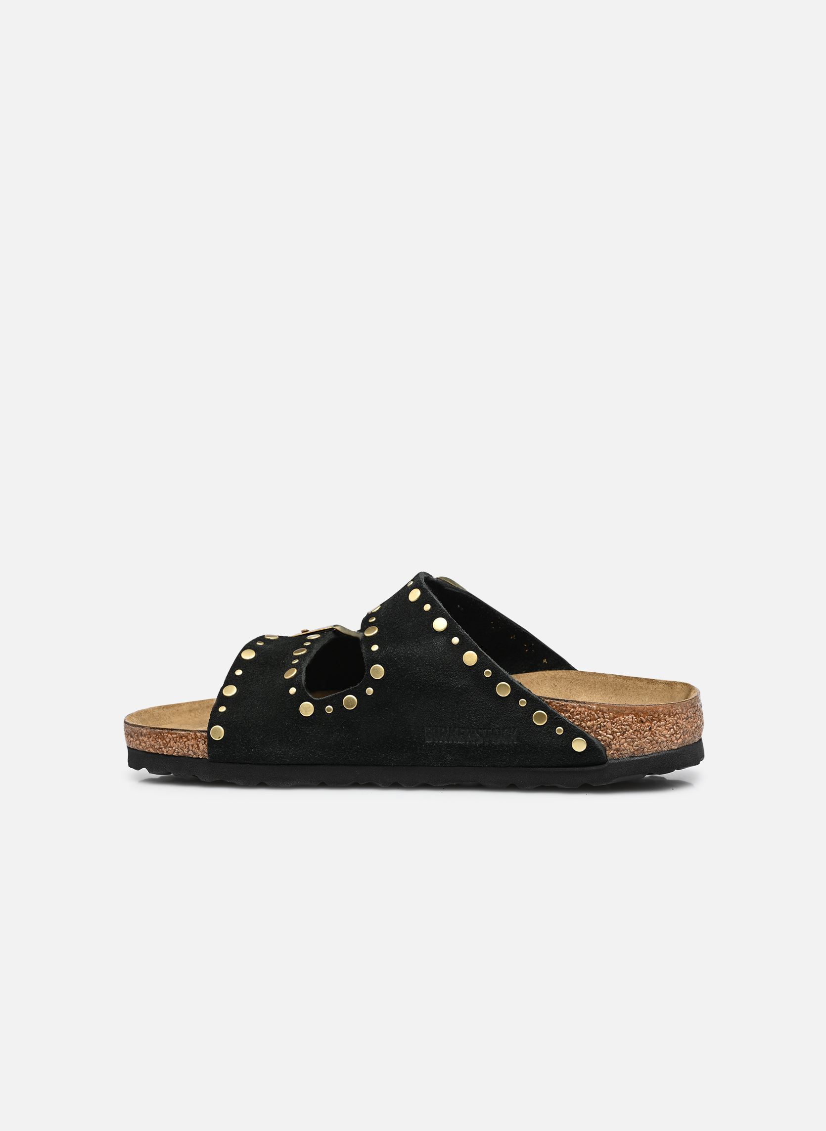 Pantoletten und Clogs Arizona Rivet Suede - Narrow damen schwarz Birkenstock Pantoletten und Clogs Arizona Rivet Suede - Narrow damen schwarz BLACK