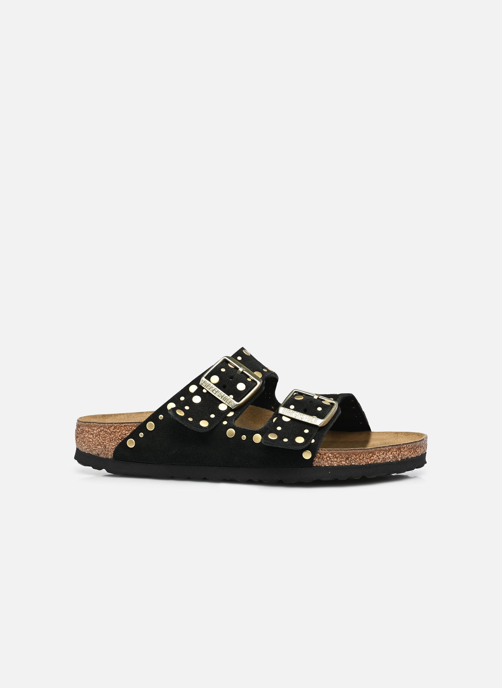 Pantoletten und Clogs Arizona Rivet Suede - Narrow damen schwarz Birkenstock Pantoletten und Clogs Arizona Rivet Suede - Narrow damen schwarz BLACK