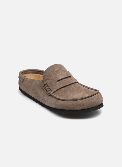 Birkenstock Mules Naples Wrapped Suede - Narrow femme gris