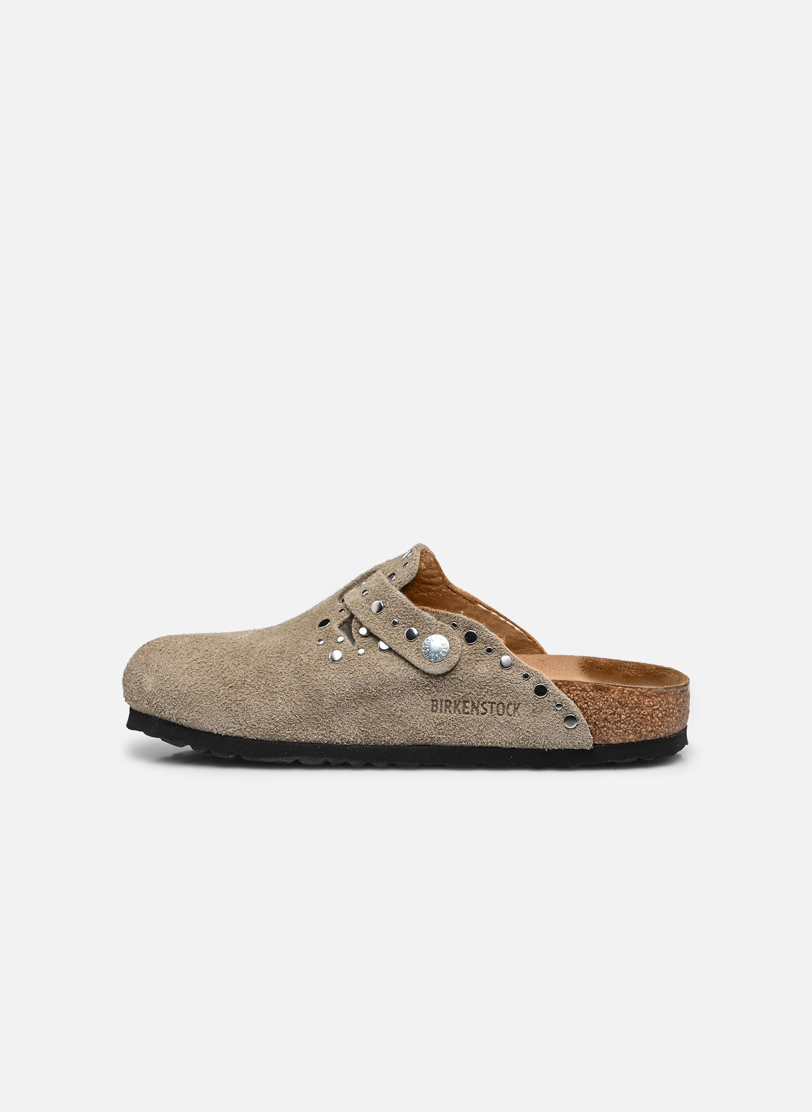 Muilen Boston Rivet Suede - Narrow dames beige Birkenstock Muilen Boston Rivet Suede - Narrow dames beige Taupe