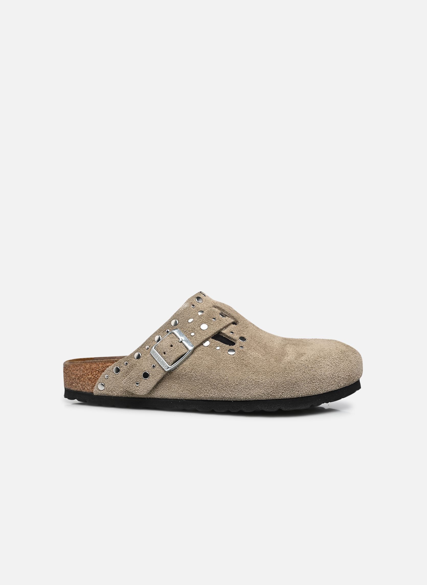 Muilen Boston Rivet Suede - Narrow dames beige Birkenstock Muilen Boston Rivet Suede - Narrow dames beige Taupe