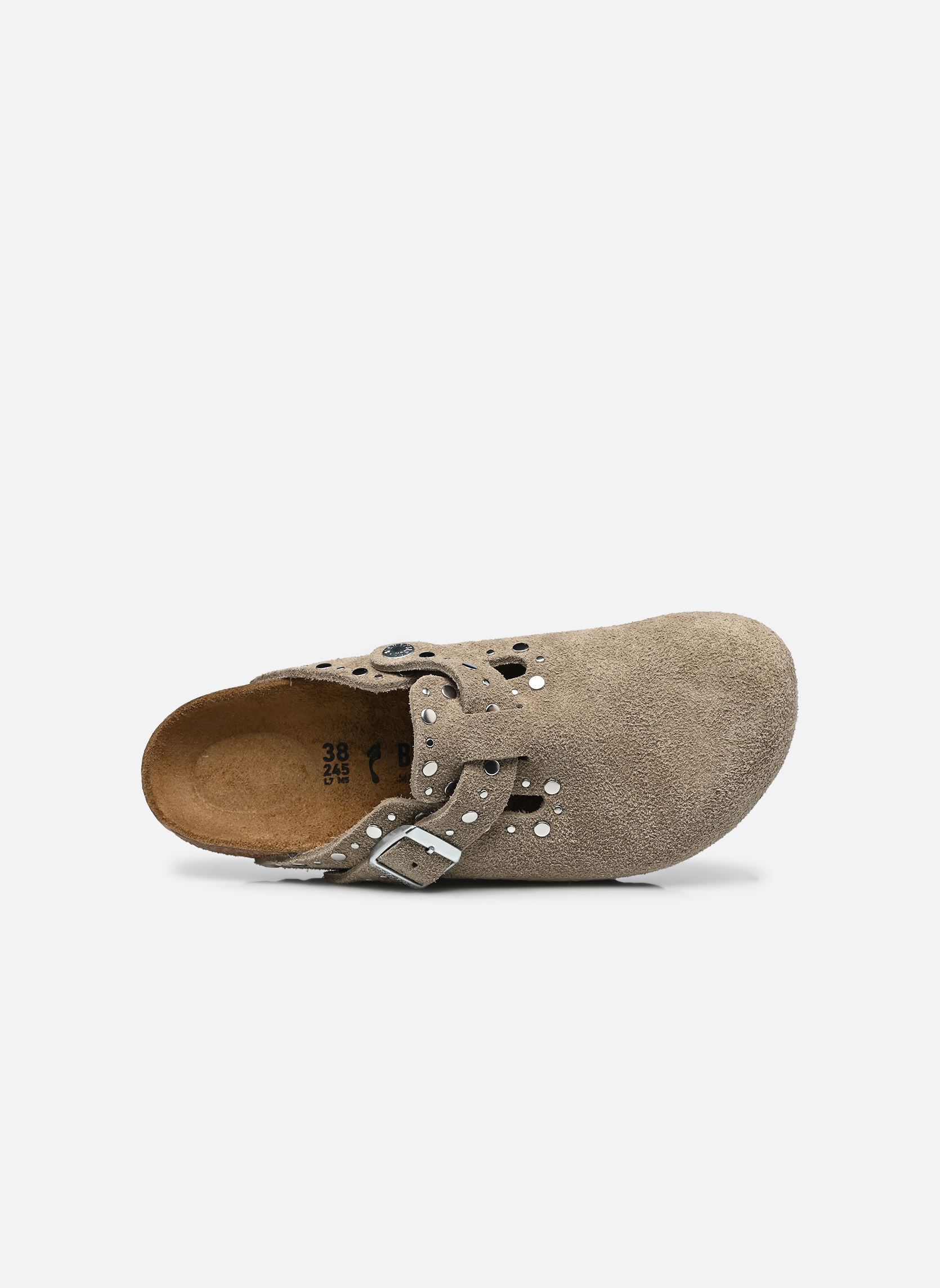 Muilen Boston Rivet Suede - Narrow dames beige Birkenstock Muilen Boston Rivet Suede - Narrow dames beige Taupe