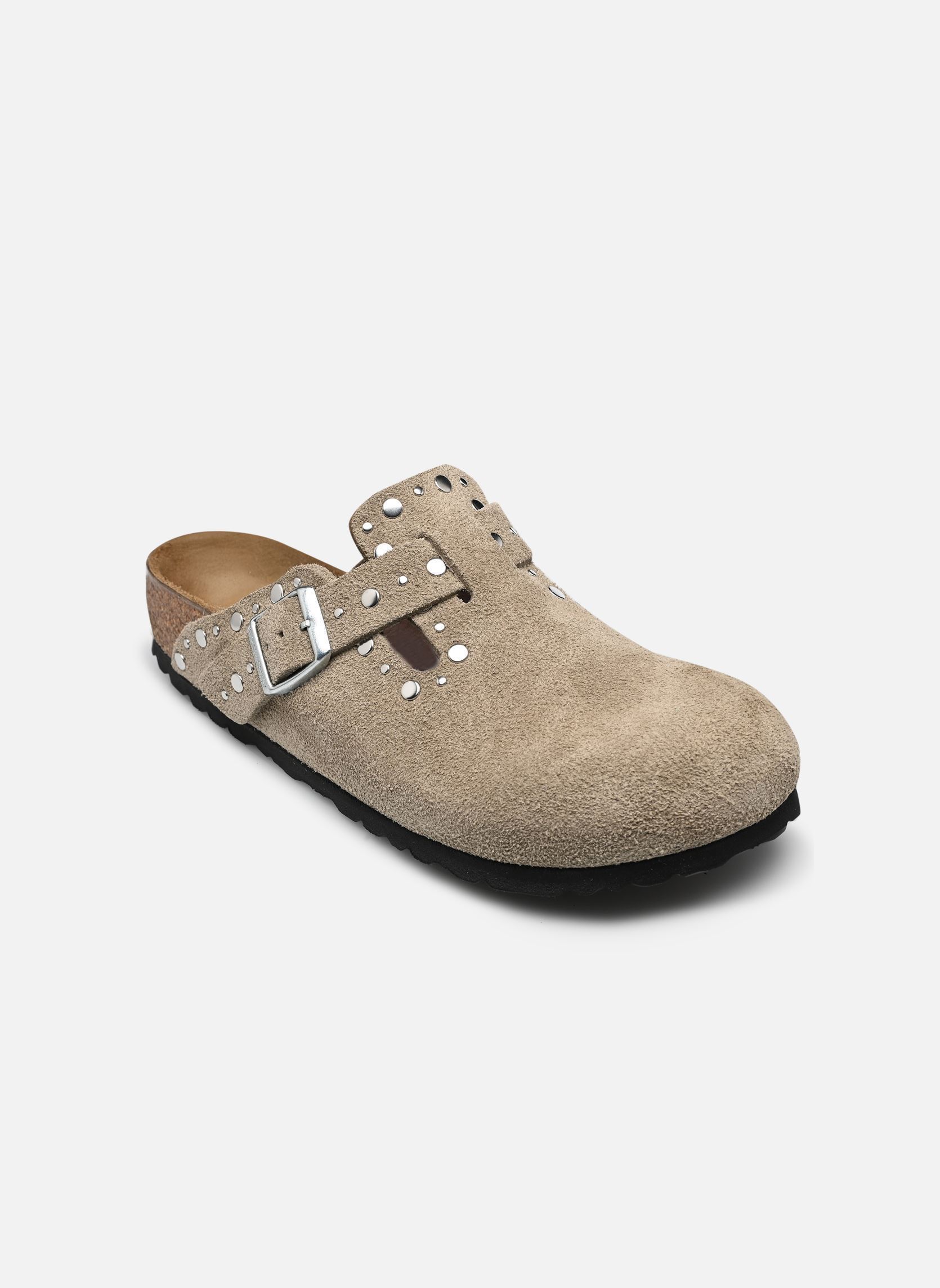 Muilen Boston Rivet Suede - Narrow dames beige Birkenstock Muilen Boston Rivet Suede - Narrow dames beige Taupe