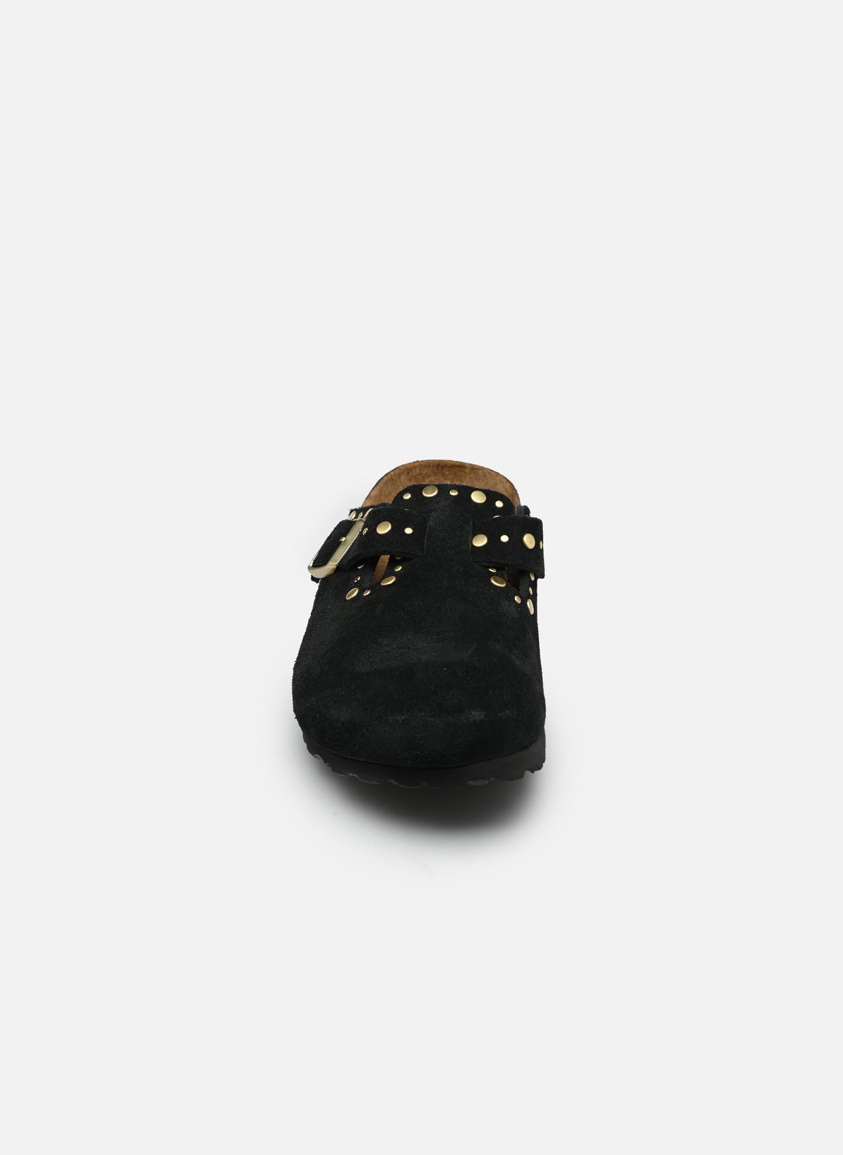 Pantoletten Boston Rivet Suede - Narrow damen schwarz Birkenstock Pantoletten Boston Rivet Suede - Narrow damen schwarz Black