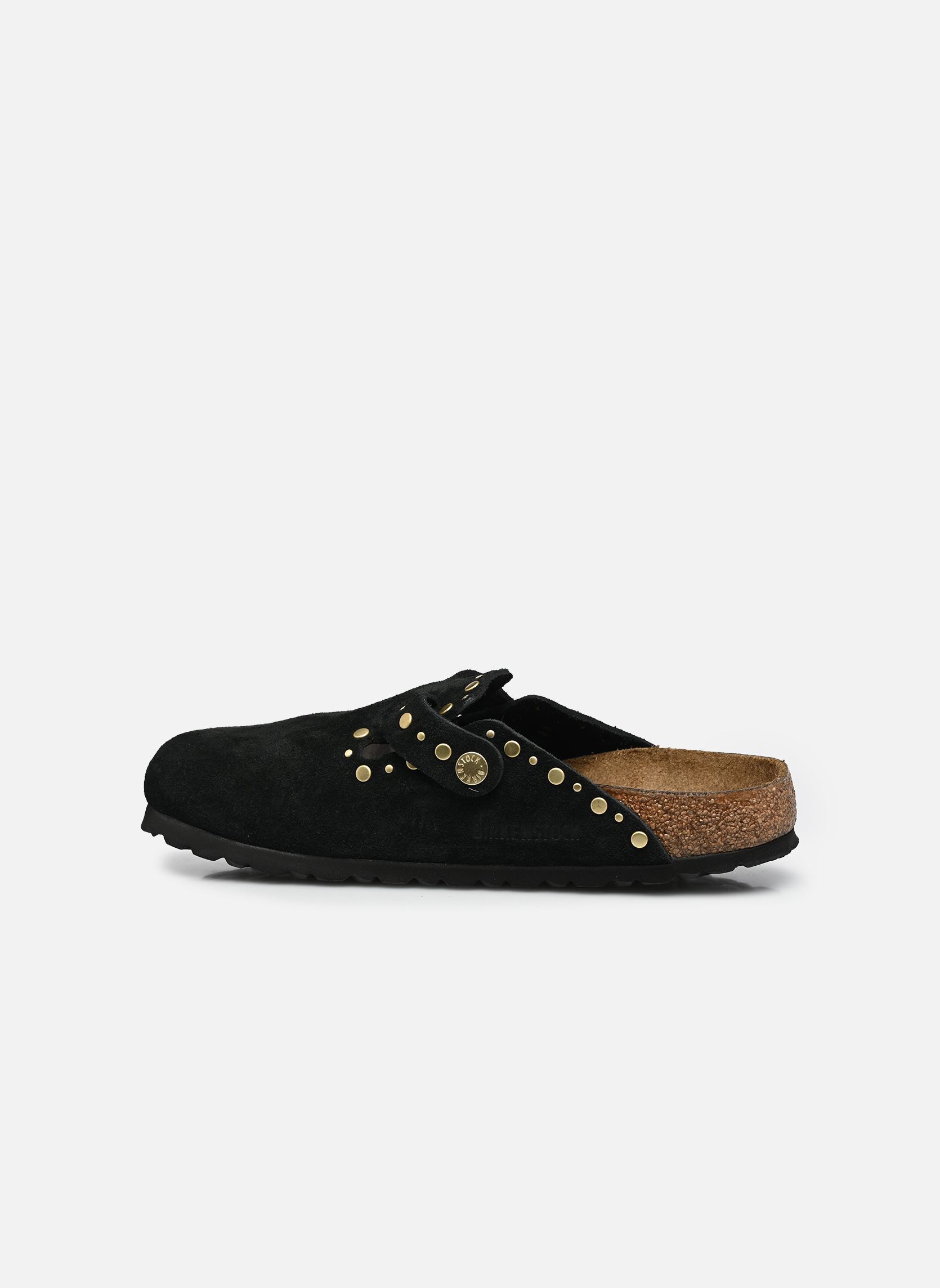 Pantoletten Boston Rivet Suede - Narrow damen schwarz Birkenstock Pantoletten Boston Rivet Suede - Narrow damen schwarz Black