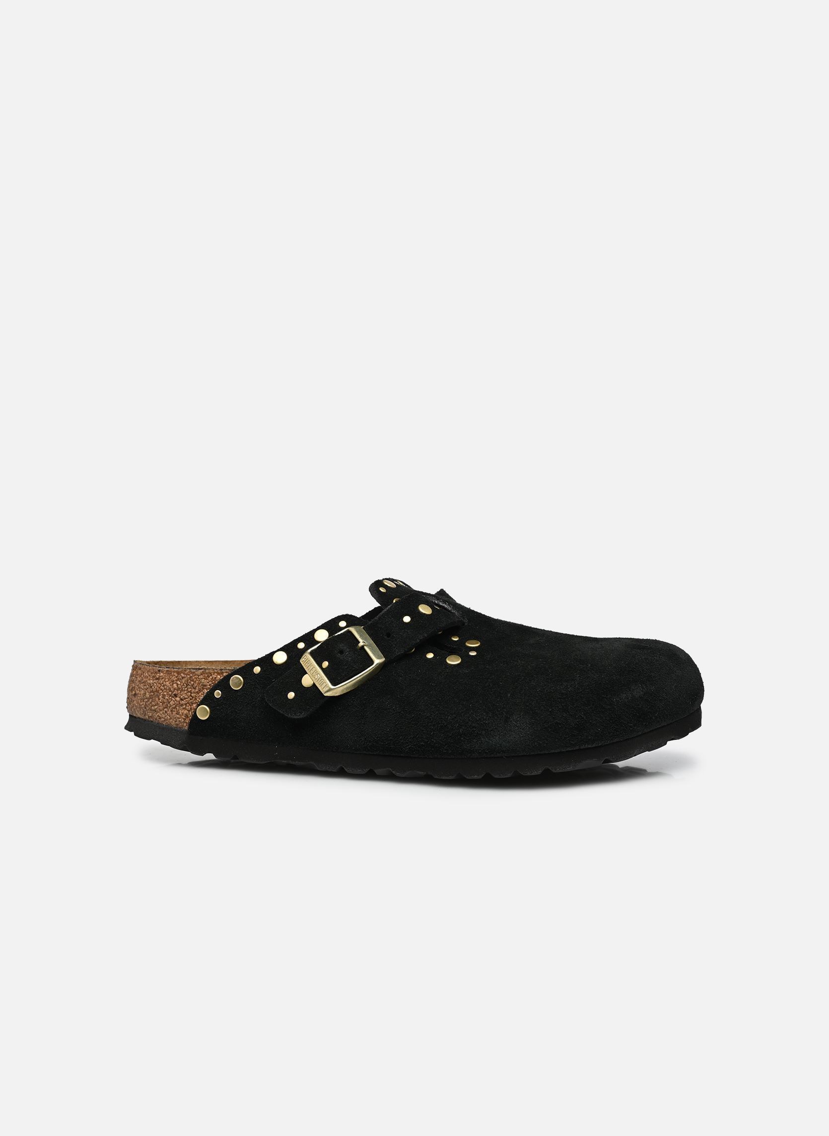 Pantoletten Boston Rivet Suede - Narrow damen schwarz Birkenstock Pantoletten Boston Rivet Suede - Narrow damen schwarz Black