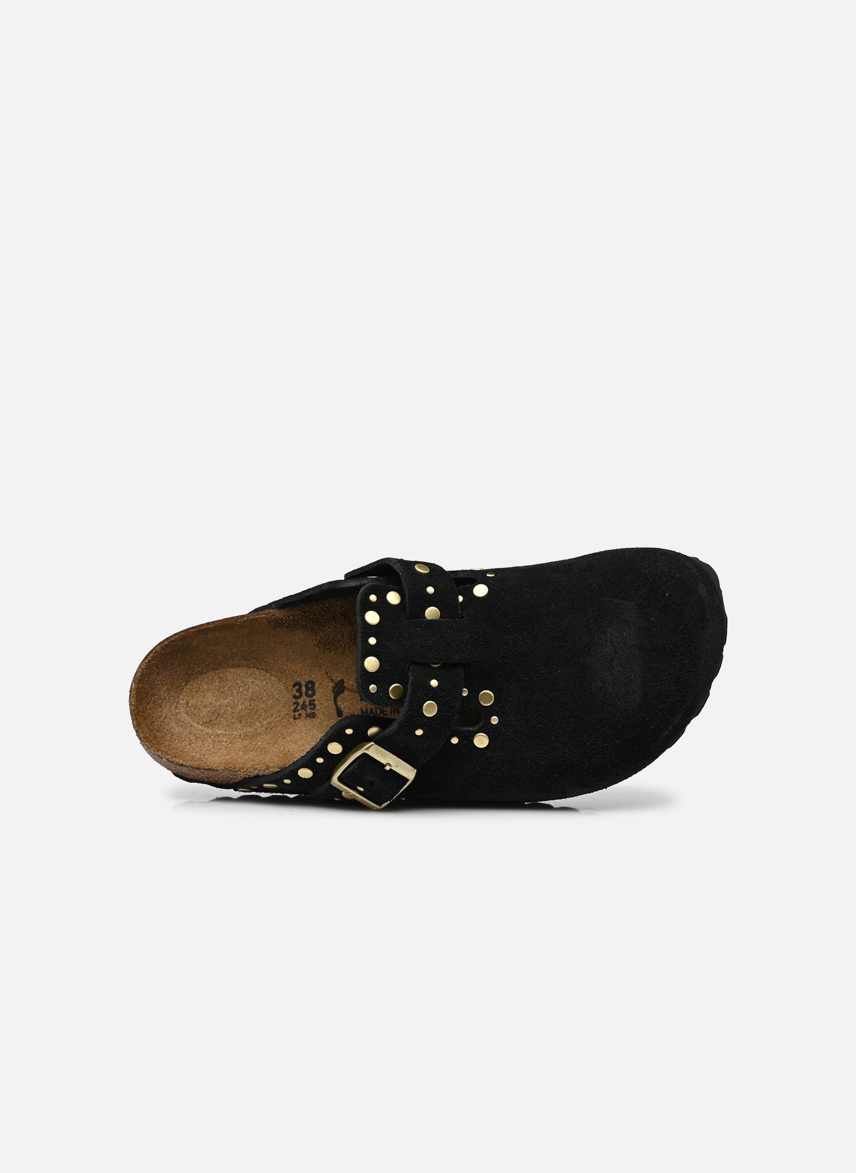 Pantoletten Boston Rivet Suede - Narrow damen schwarz Birkenstock Pantoletten Boston Rivet Suede - Narrow damen schwarz Black