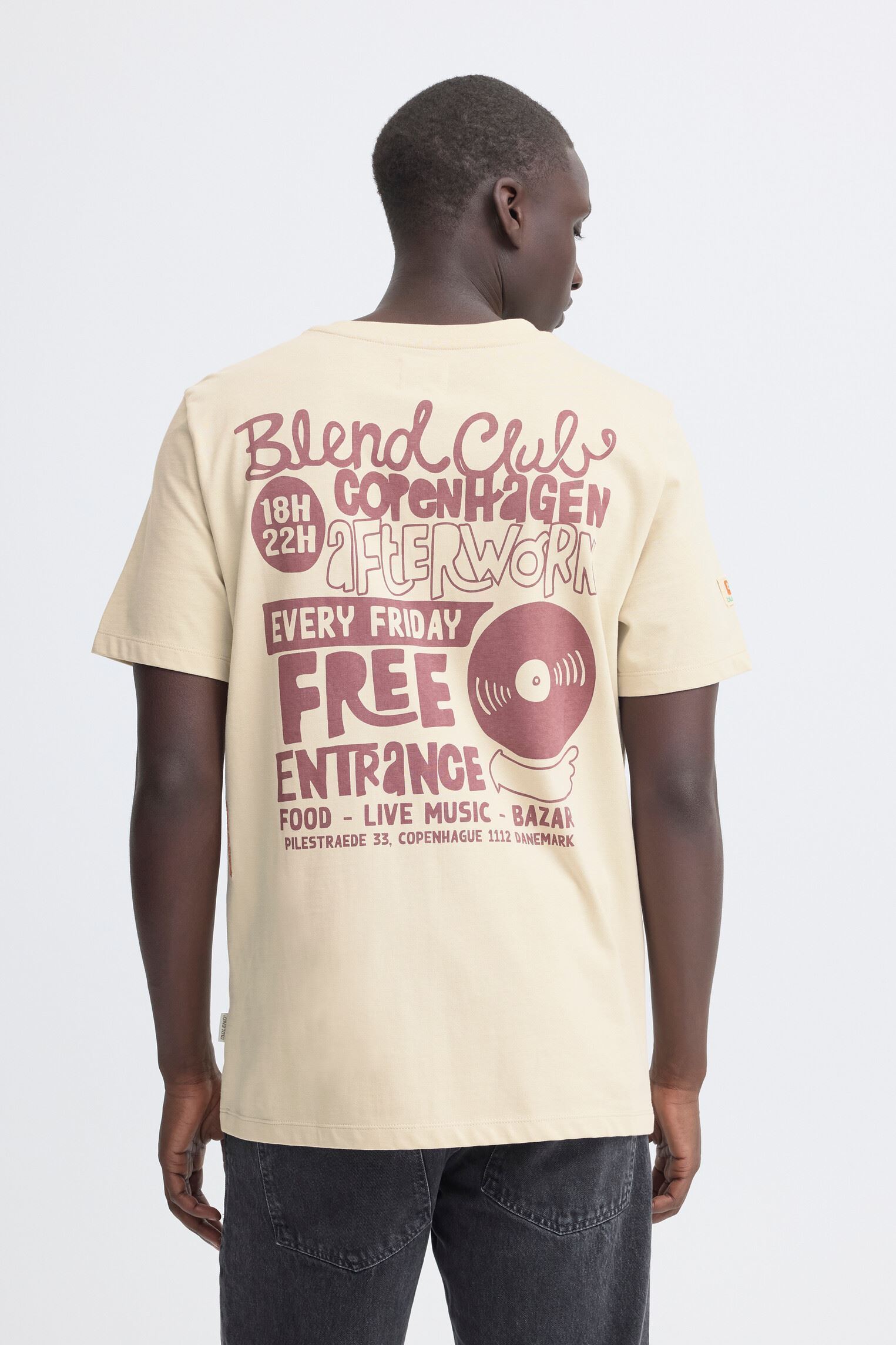 Tee-shirts manches courtes Bhsun Sense Music Tee homme gris Blend Tee-shirts manches courtes Bhsun Sense Music Tee homme gris OYSTER GRAY