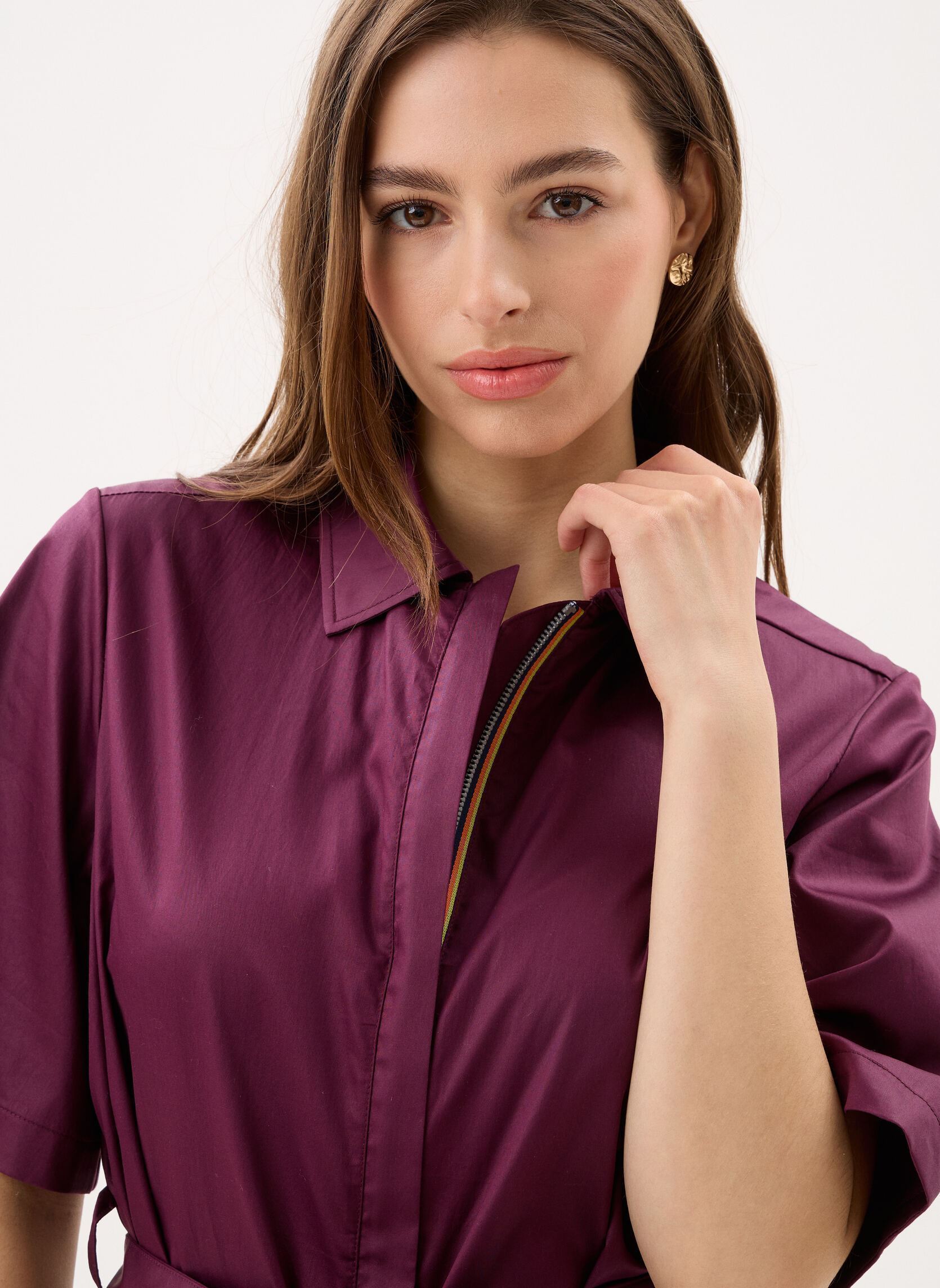 Robes Nouaille Shiny Cotton femme violet K-Way Robes Nouaille Shiny Cotton femme violet VIOLET MAUVE WINE