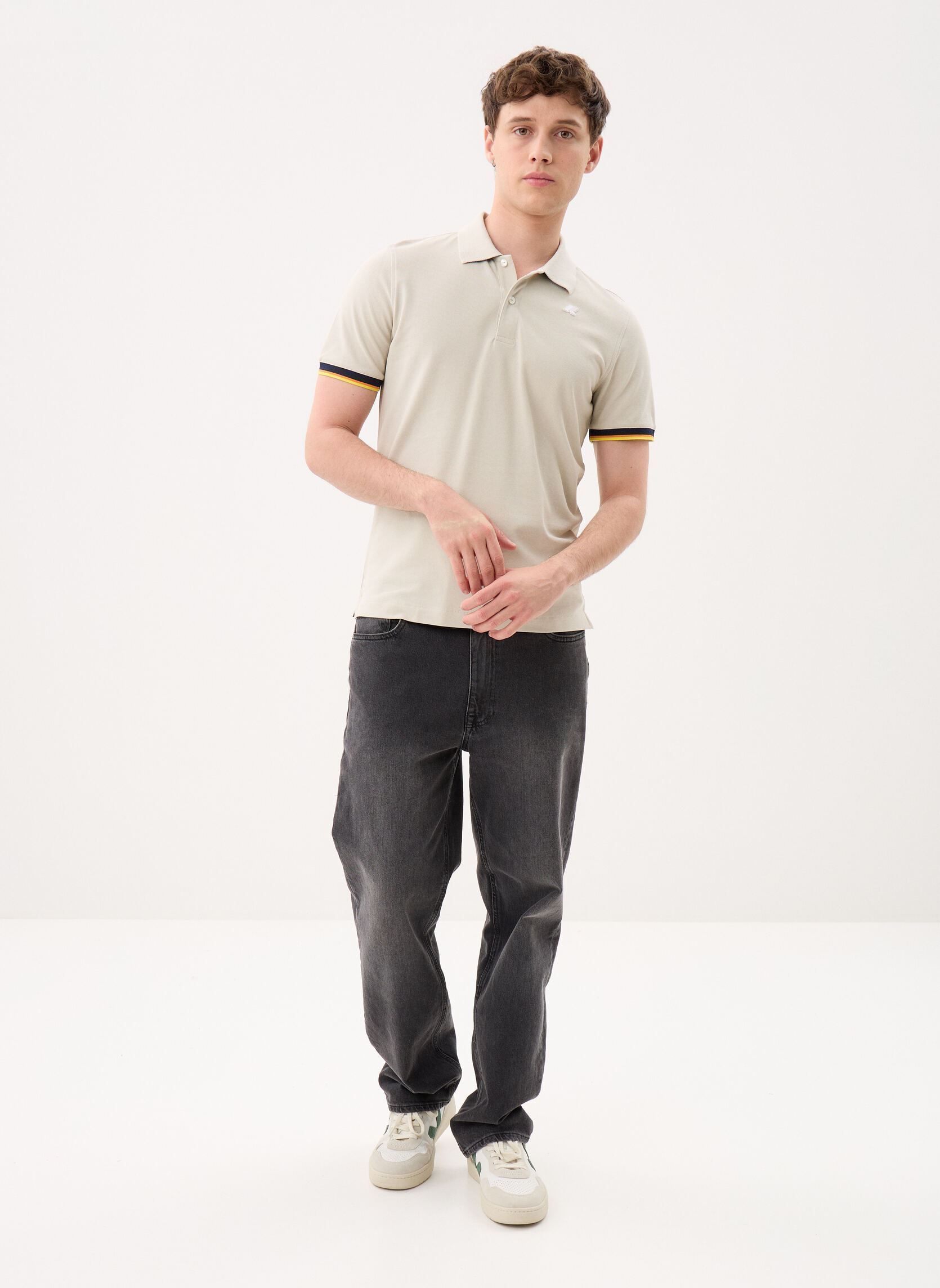 Kurzarm-Poloshirts Vincent Pique herren beige K-Way Kurzarm-Poloshirts Vincent Pique herren beige BEIGE LT
