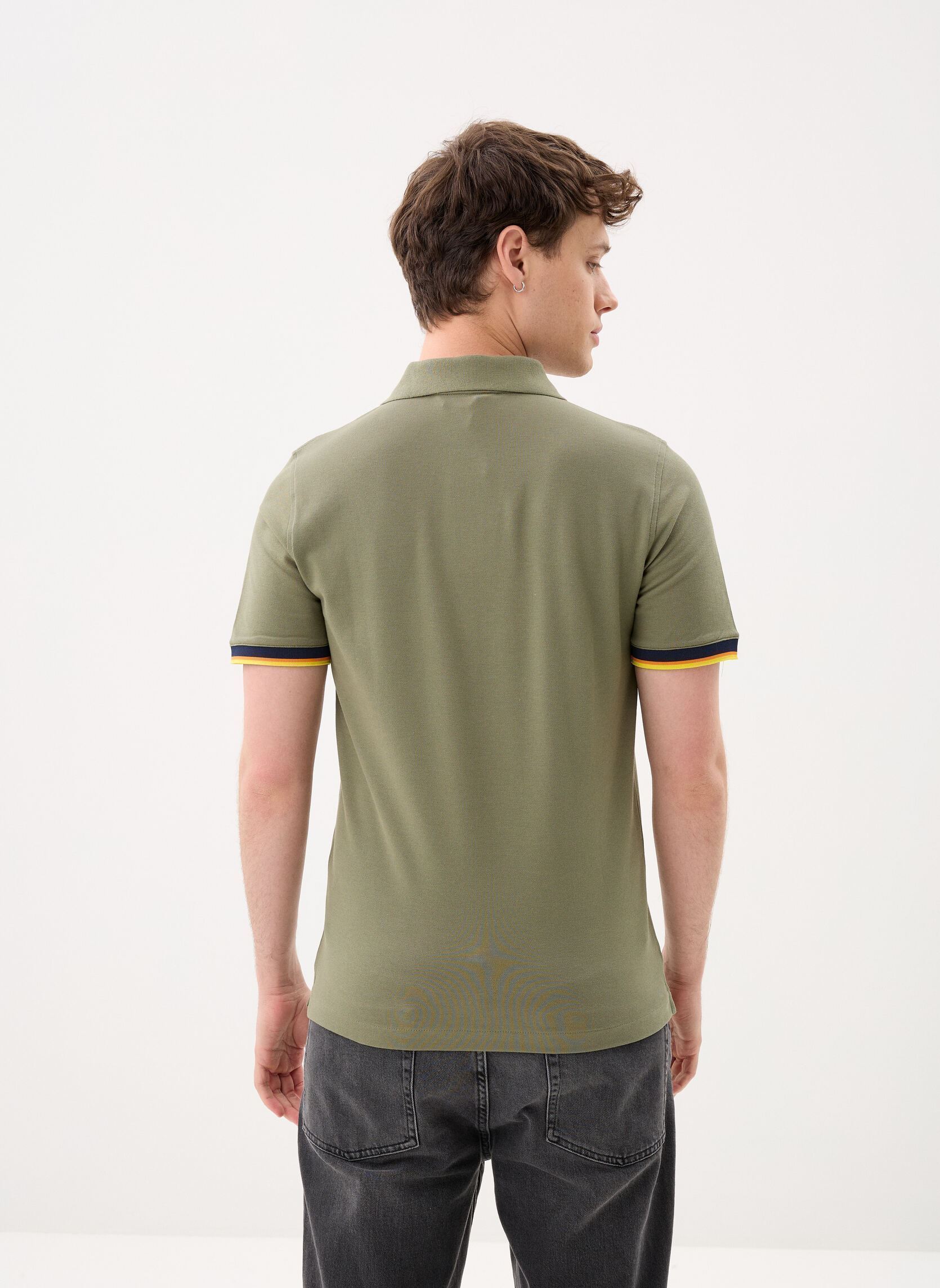 Polos manches courtes Vincent Pique homme vert K-Way Polos manches courtes Vincent Pique homme vert GREEN LICHEN