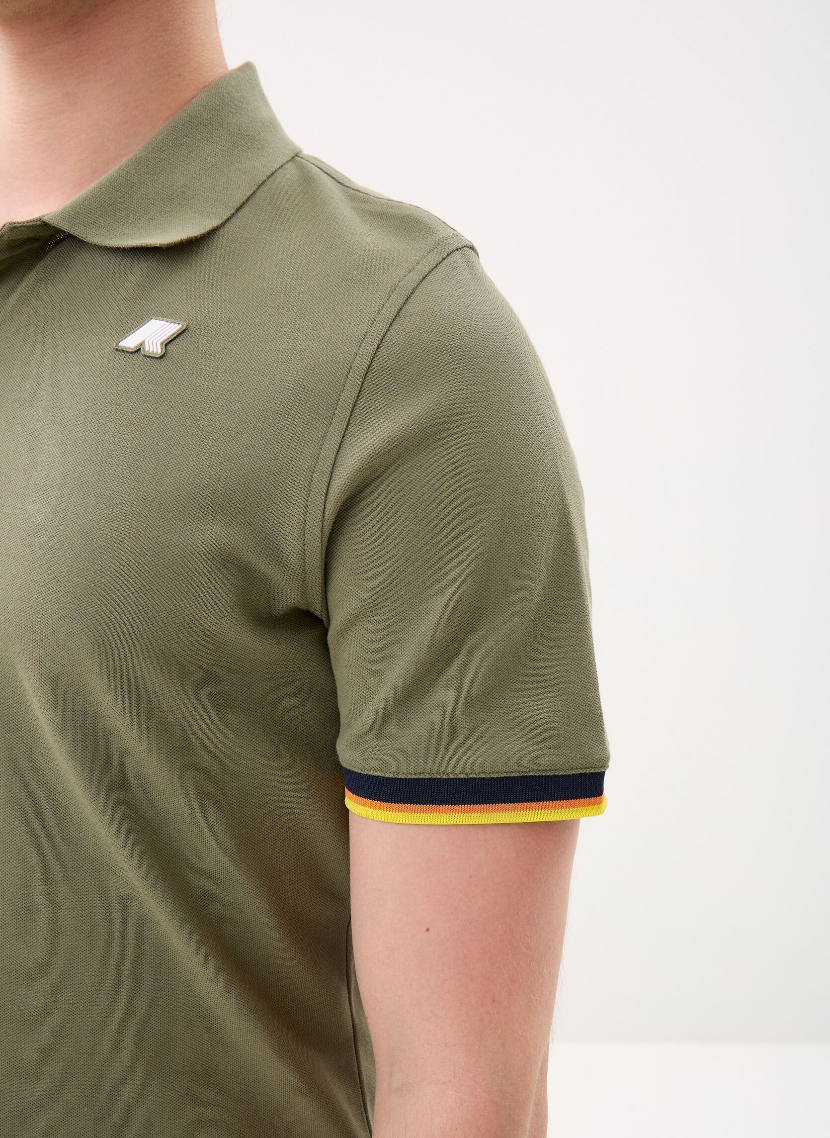 Polos manches courtes Vincent Pique homme vert K-Way Polos manches courtes Vincent Pique homme vert GREEN LICHEN