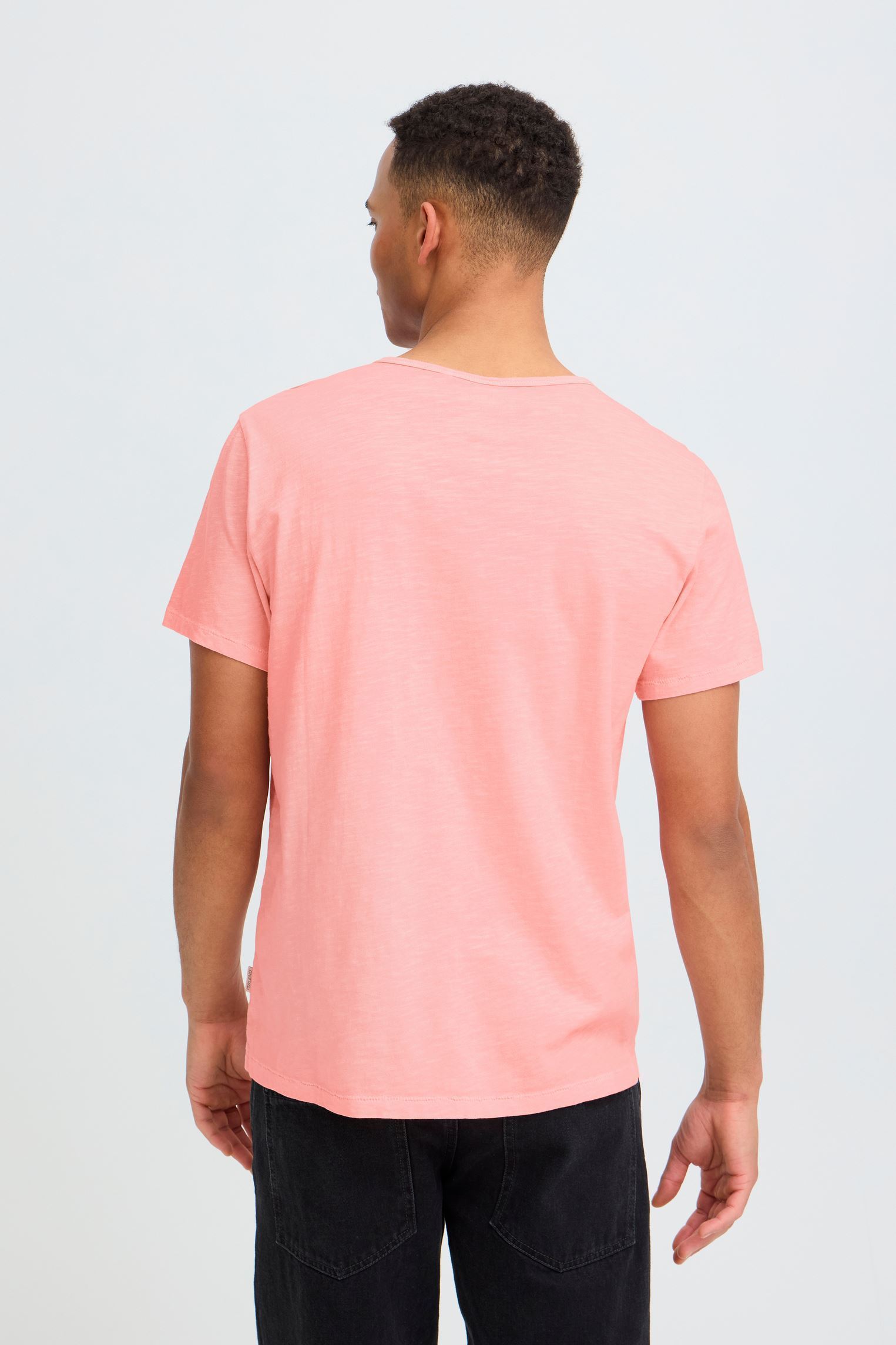 Tee-shirts Bhaston Split Neck Tee homme rose Blend Tee-shirts Bhaston Split Neck Tee homme rose peachskin