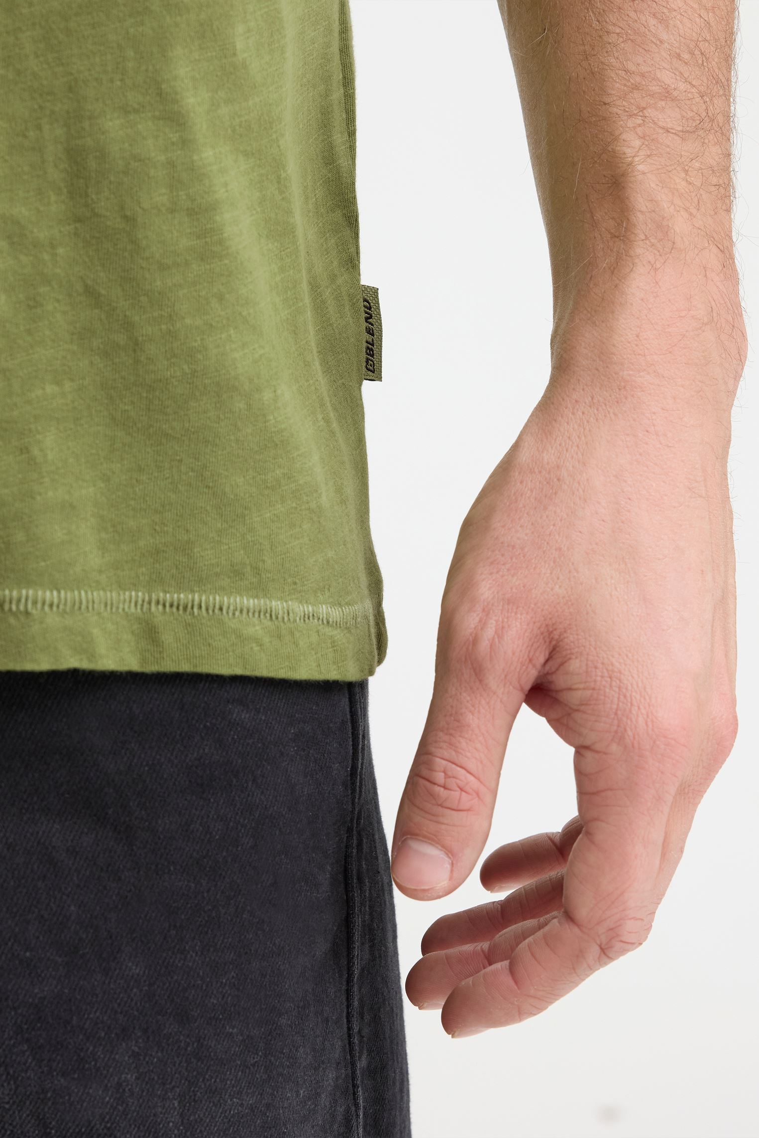Tee-shirts Bhaston Split Neck Tee homme vert Blend Tee-shirts Bhaston Split Neck Tee homme vert OIL GREEN