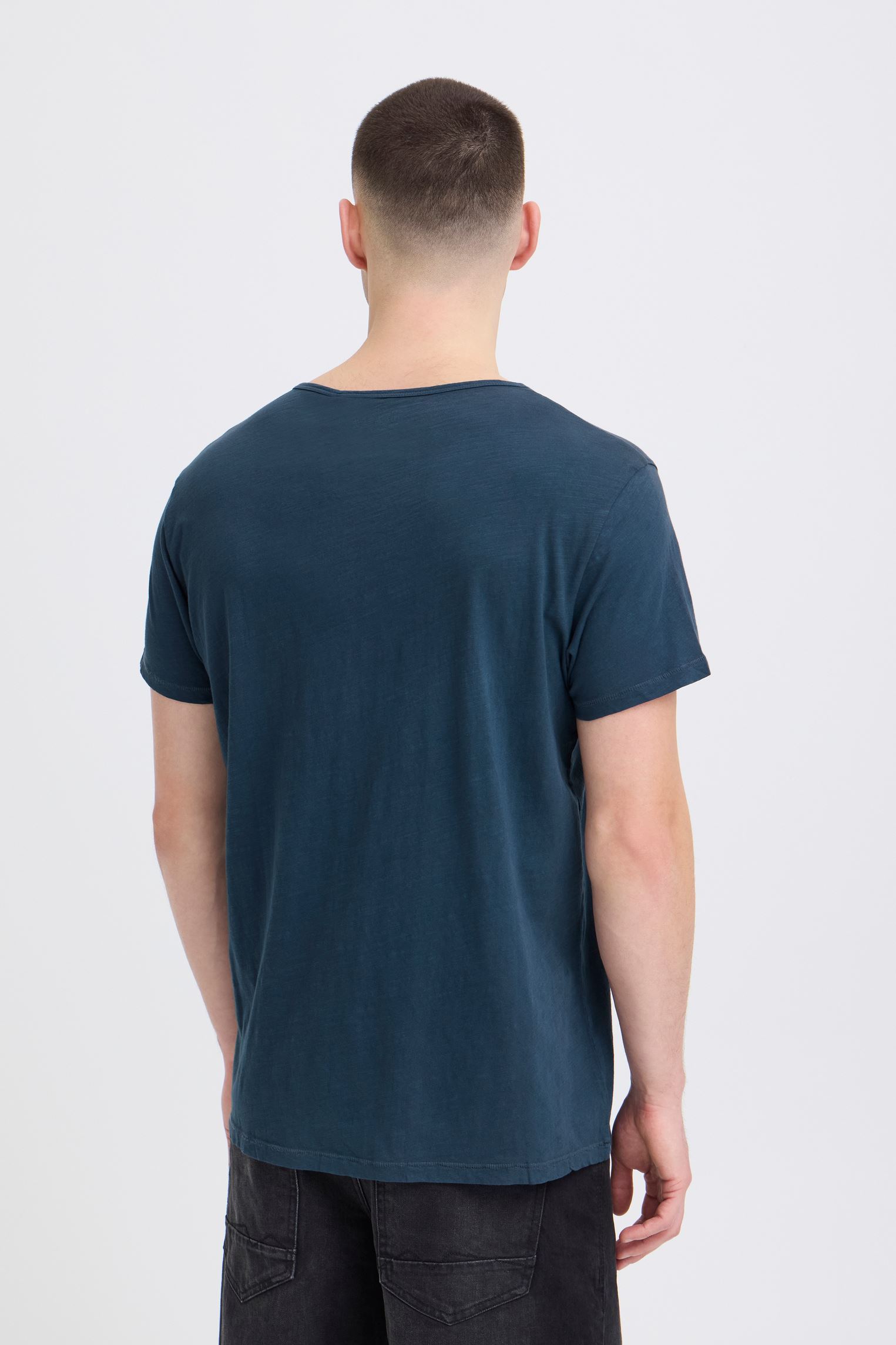 Tee-shirts Bhaston Split Neck Tee homme bleu Blend Tee-shirts Bhaston Split Neck Tee homme bleu Dress Blues