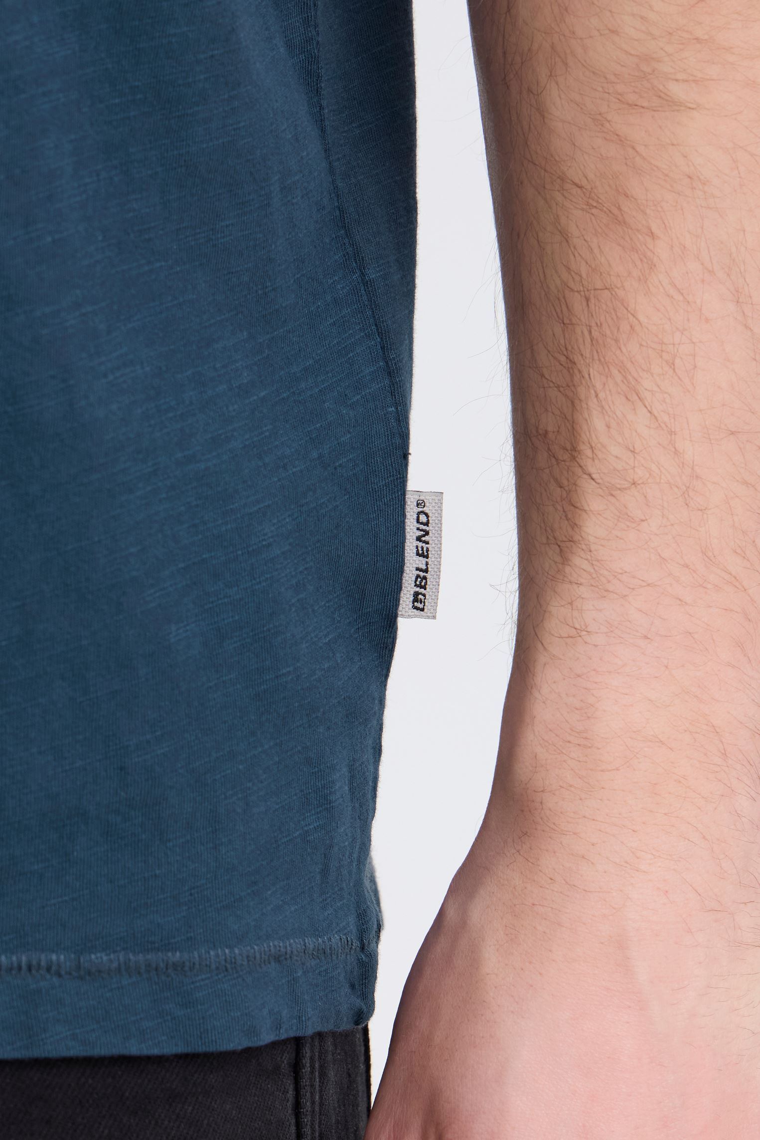 Tee-shirts Bhaston Split Neck Tee homme bleu Blend Tee-shirts Bhaston Split Neck Tee homme bleu Dress Blues