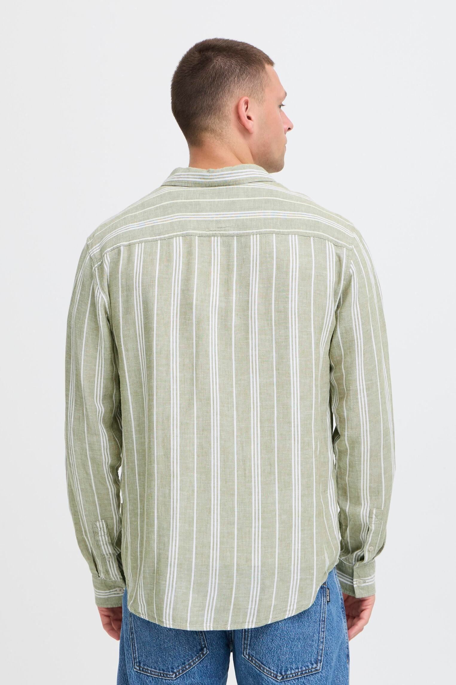 Hemden Bhbobby Linen Stripe herren grün Blend Hemden Bhbobby Linen Stripe herren grün Oil Green